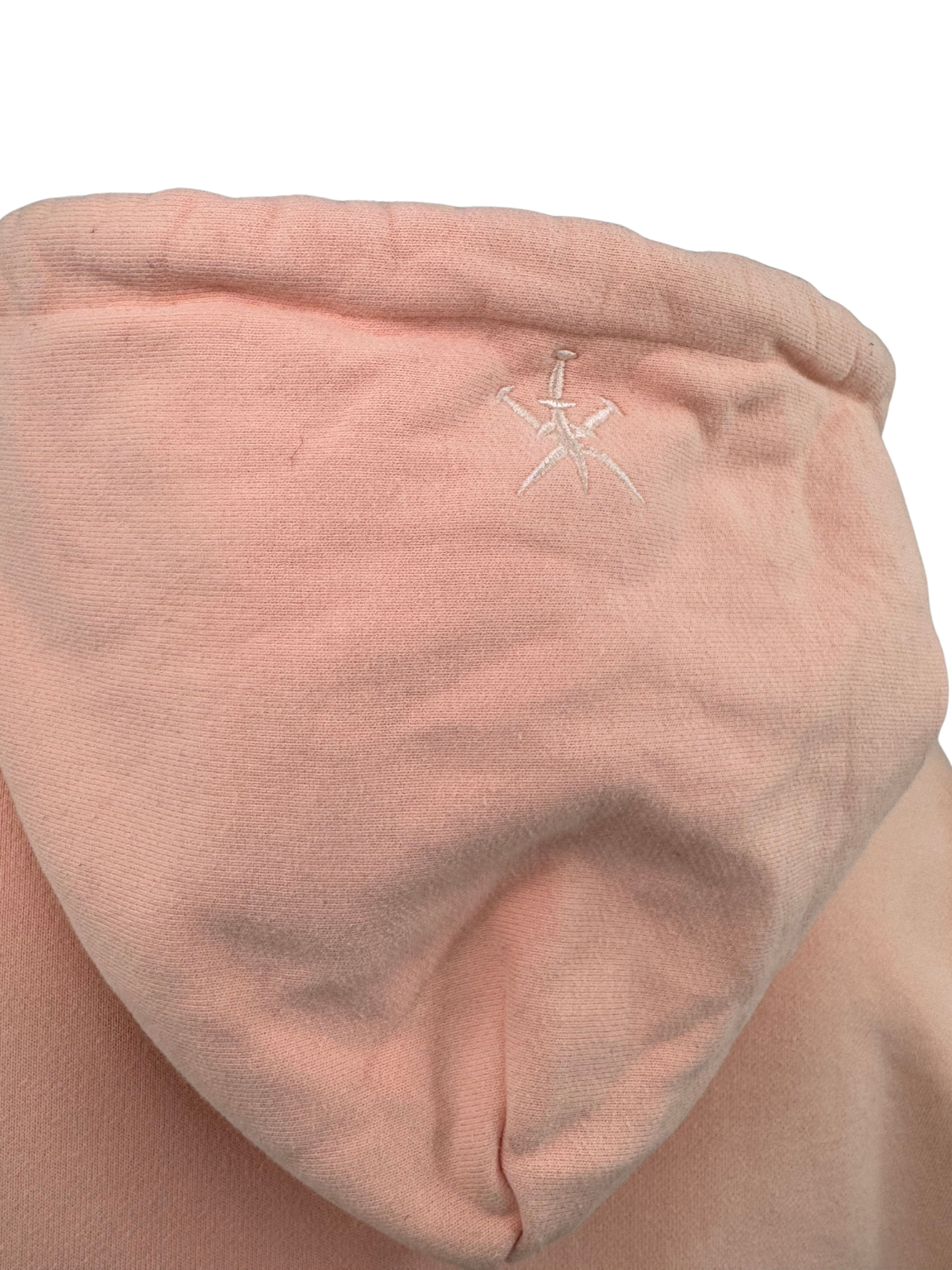 Unknown London Logo Embroidered Hoodie - Pink Unknown London