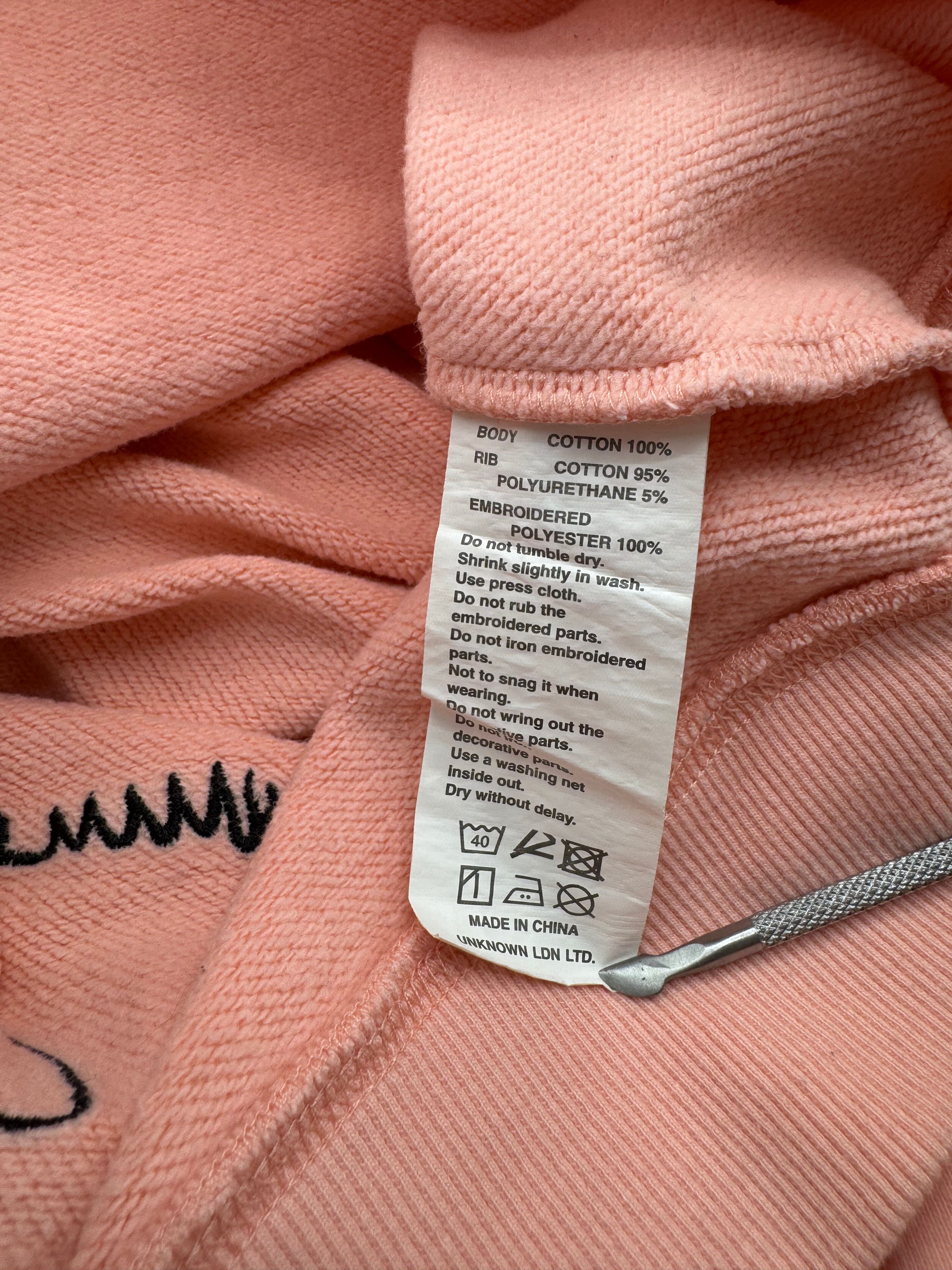 Unknown London Logo Embroidered Hoodie - Pink Unknown London