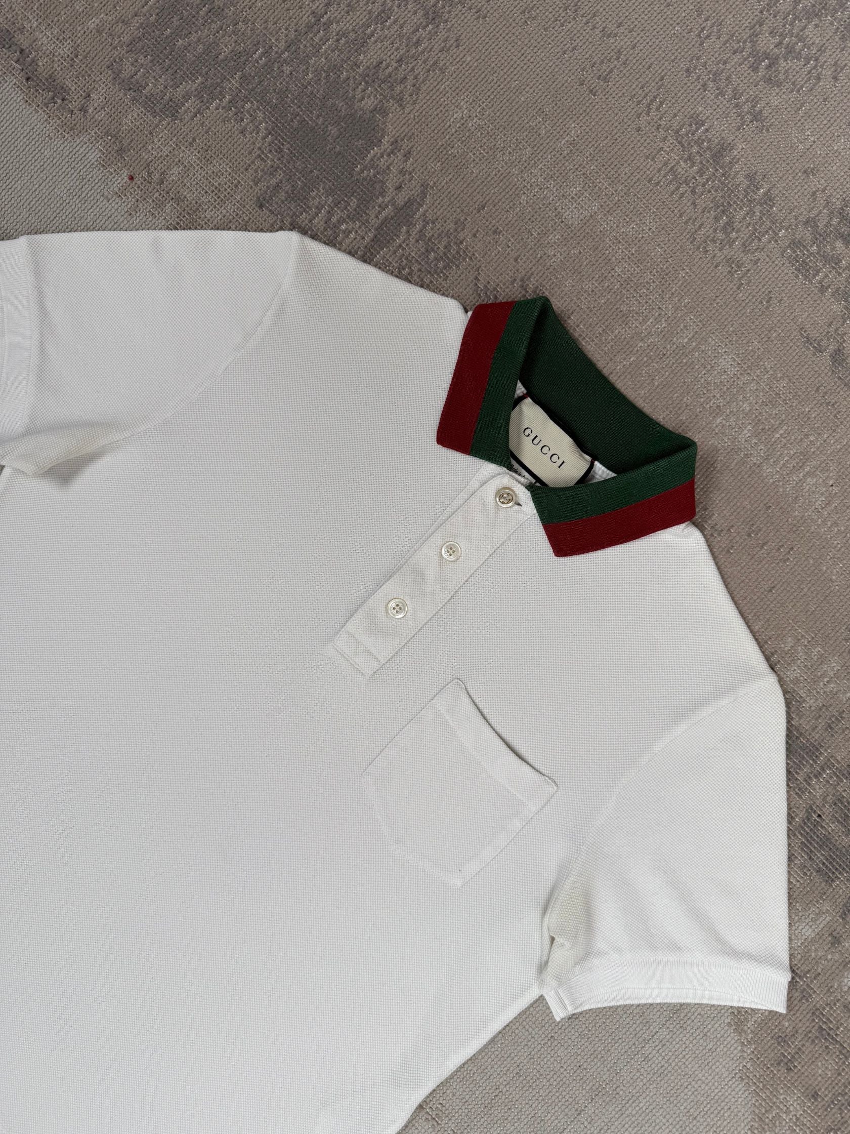 Gucci Web-Stripe Polo - White Gucci