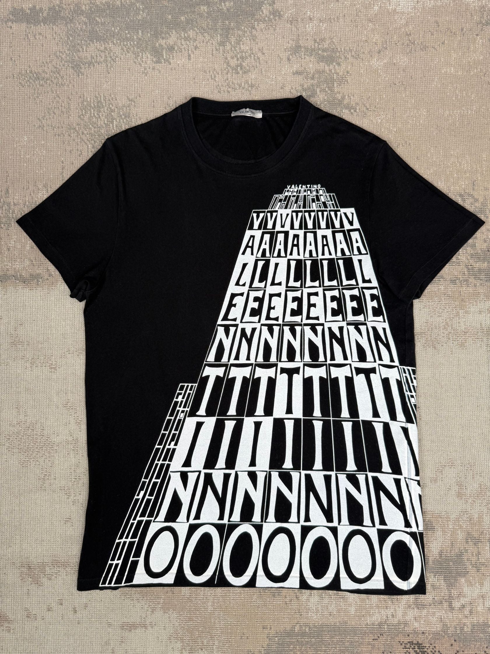 Valentino Graphic Tower Logo T-Shirt - Black Valentino