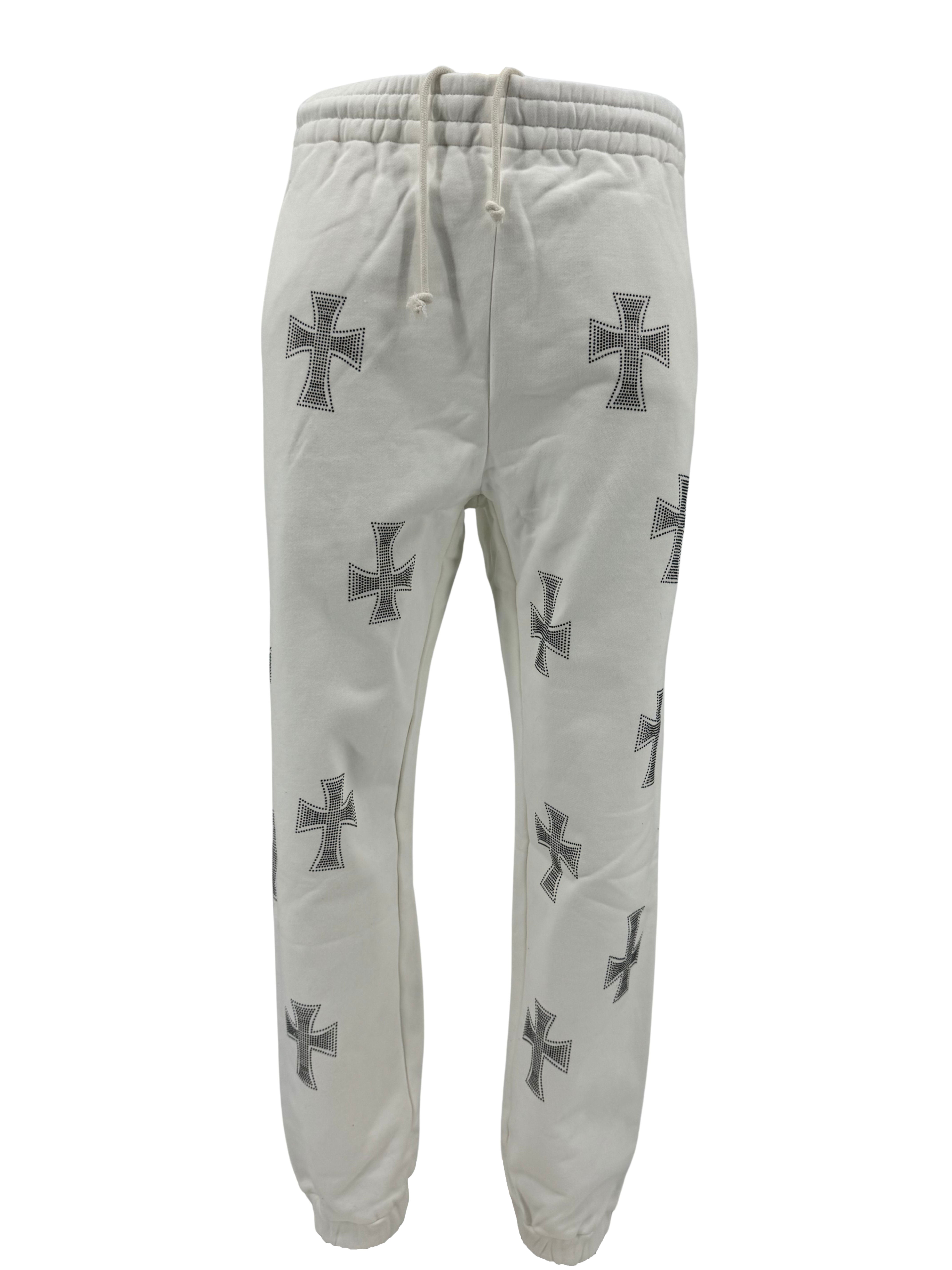 Unknown London Rhinestone Joggers - White (Unused)