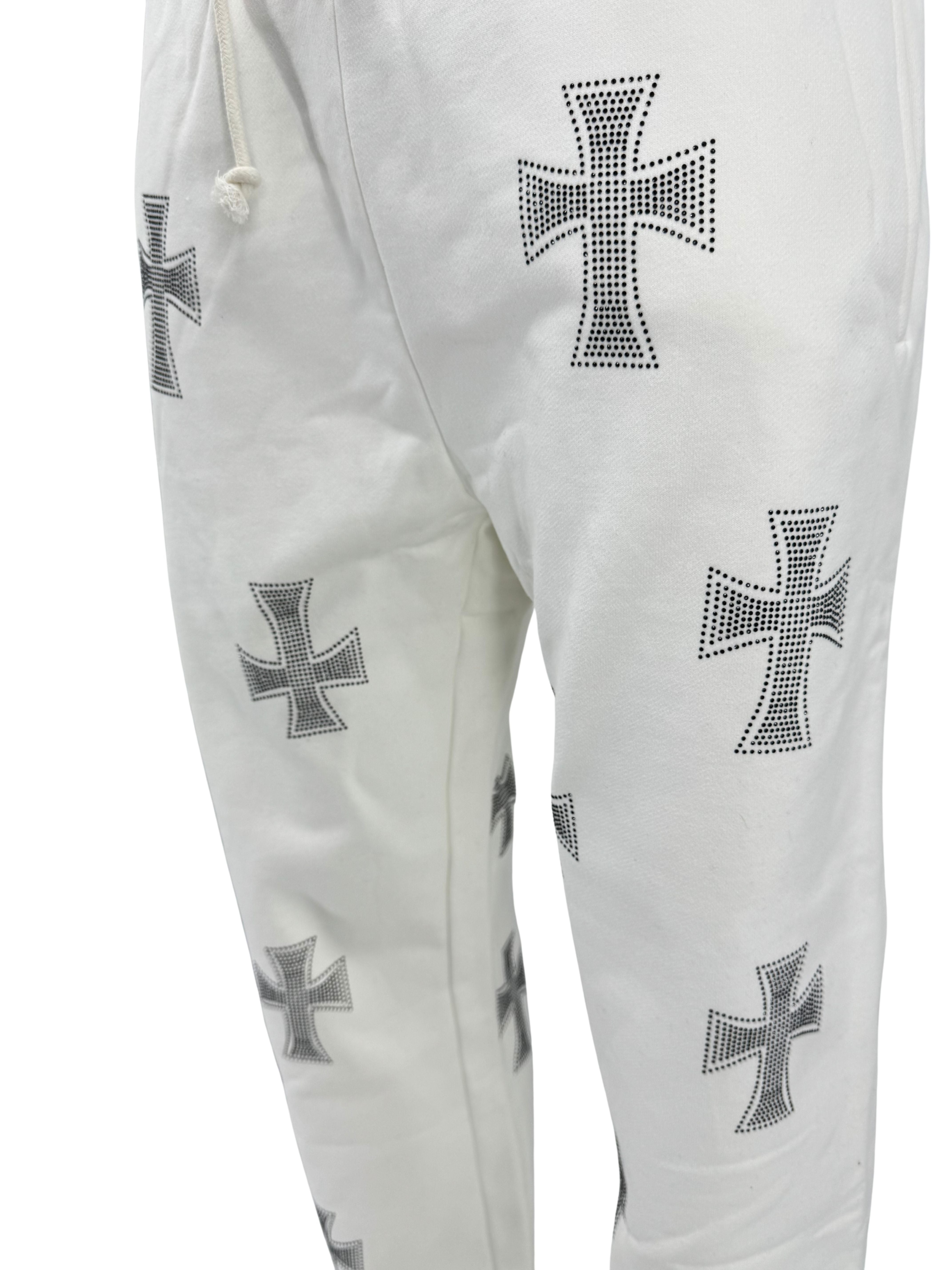 Unknown London Rhinestone Joggers - White (Unused)