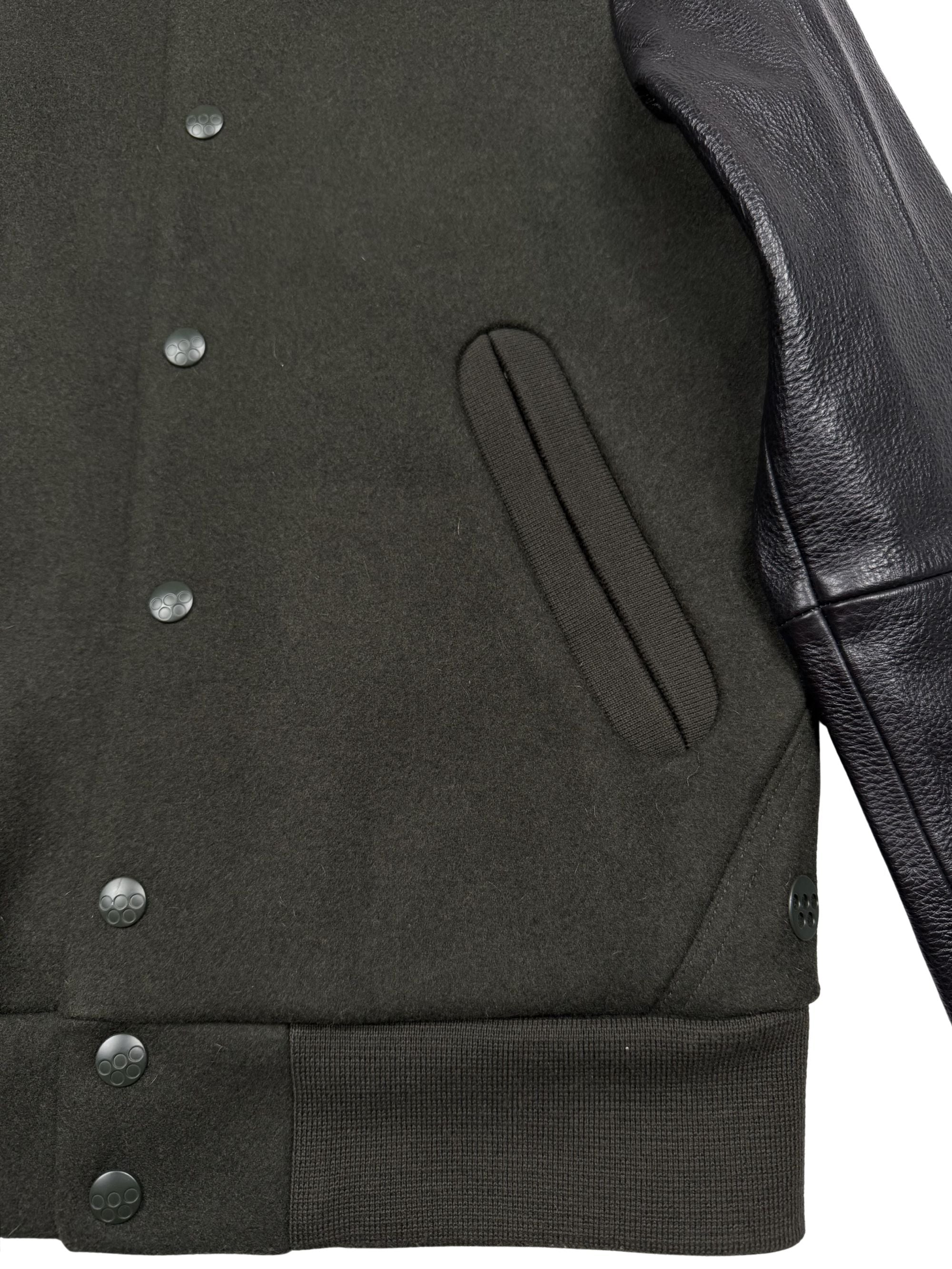 G-Star Raw Leather Varsity Jacket - Green G-Star