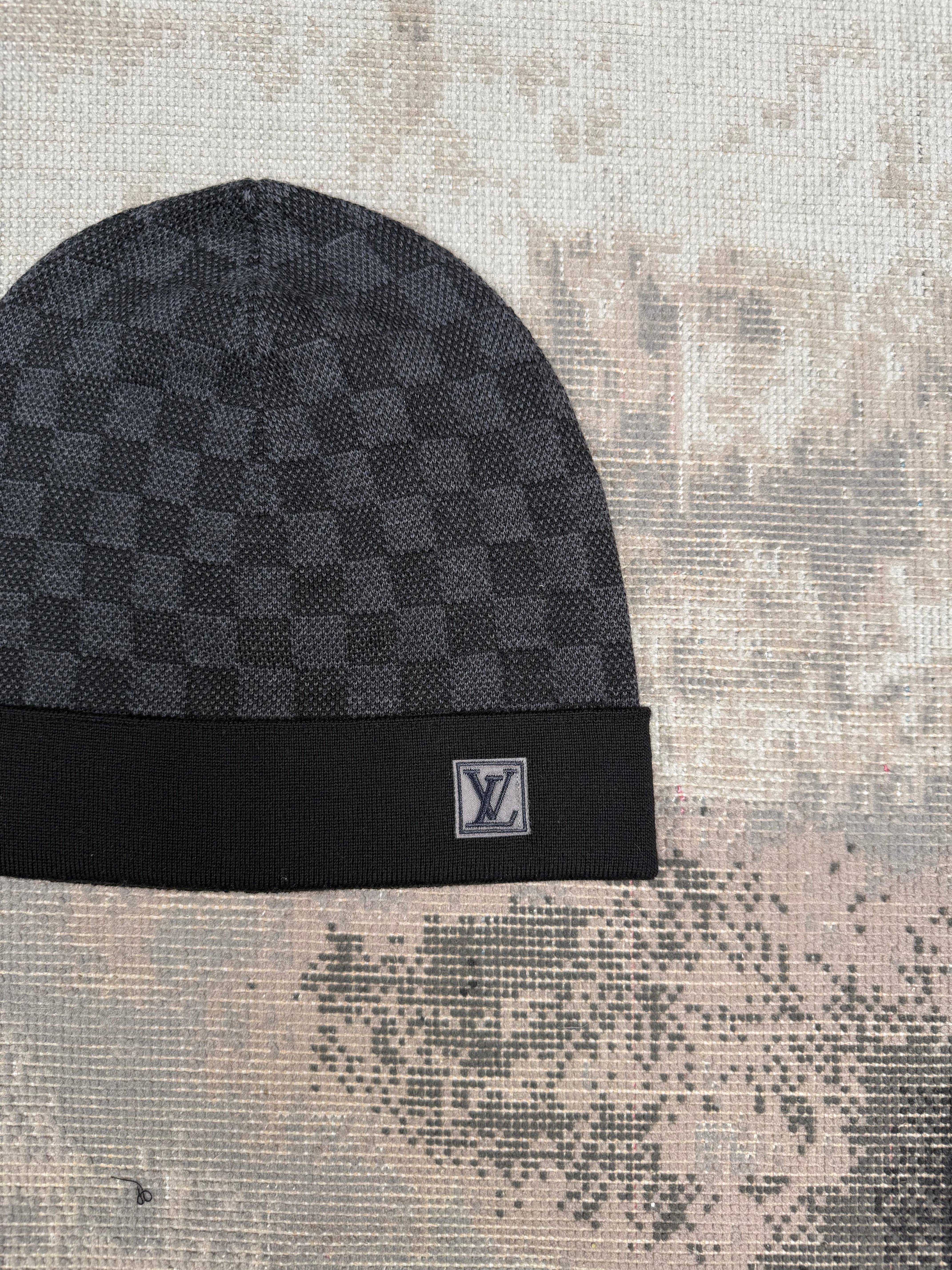 Louis Vuitton Damier Wool Beanie - Black Louis Vuitton