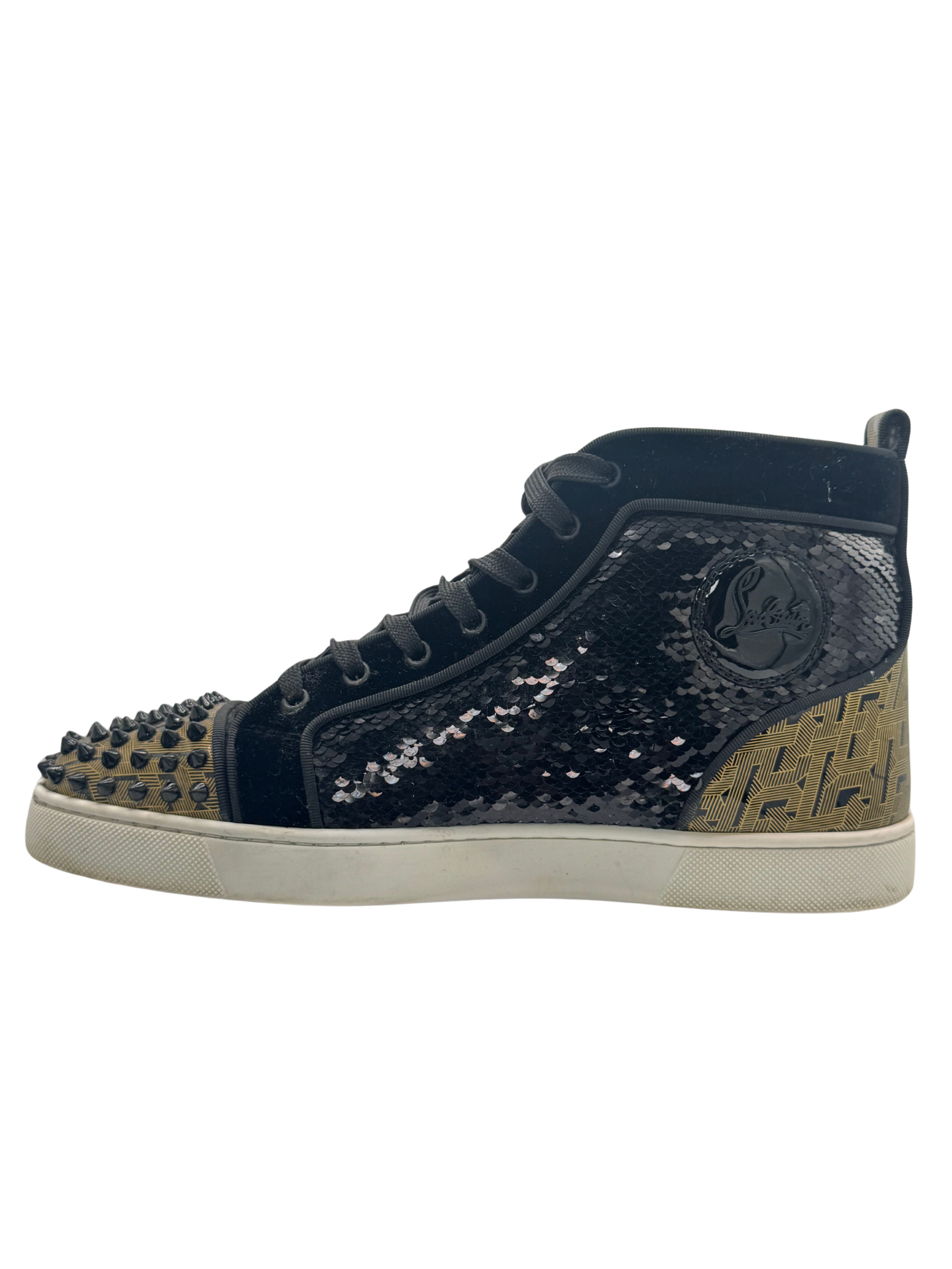 Christian Loubtion Spikes Orlato High - Black/Gold
