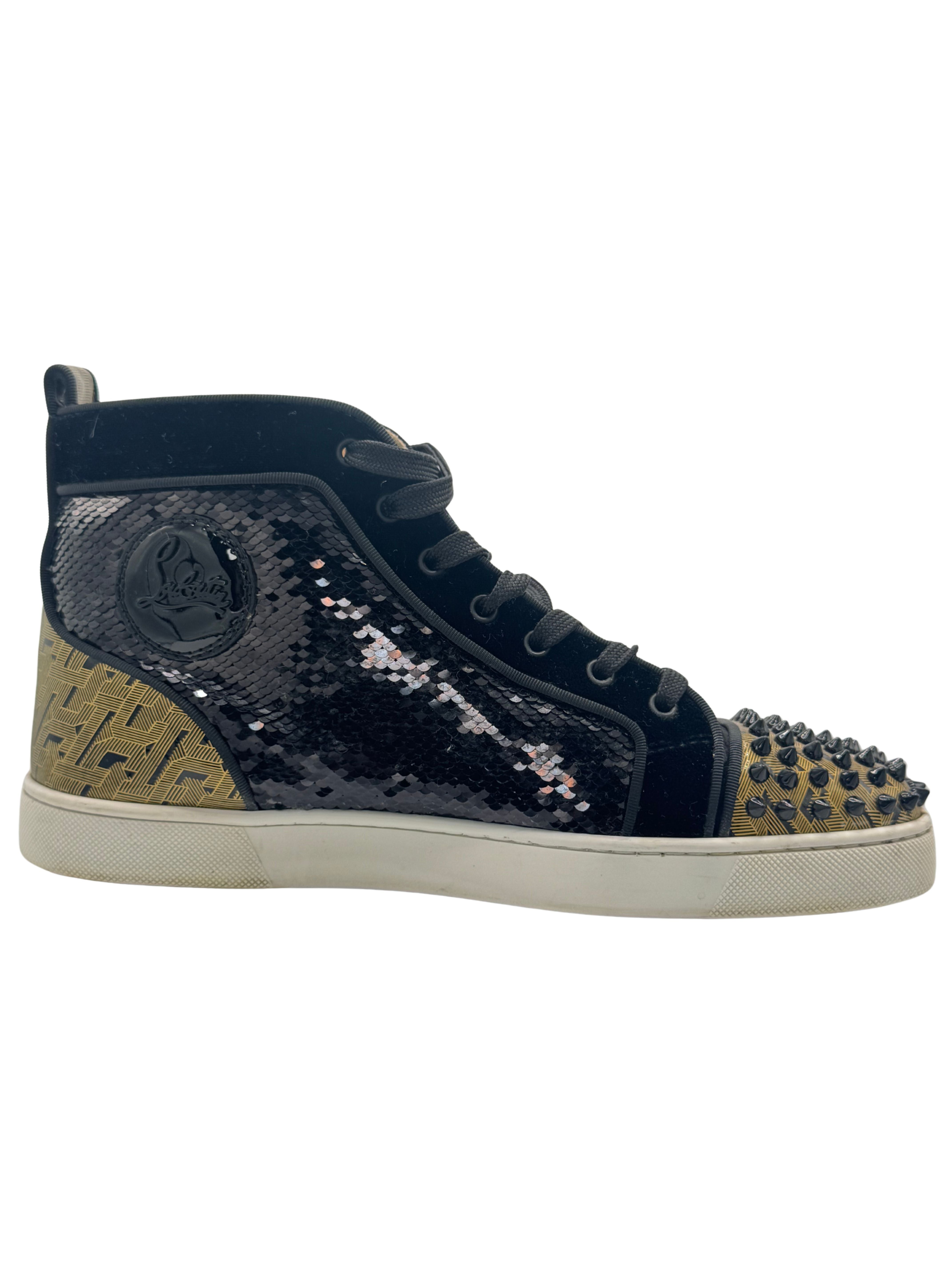 Christian Loubtion Spikes Orlato High - Black/Gold