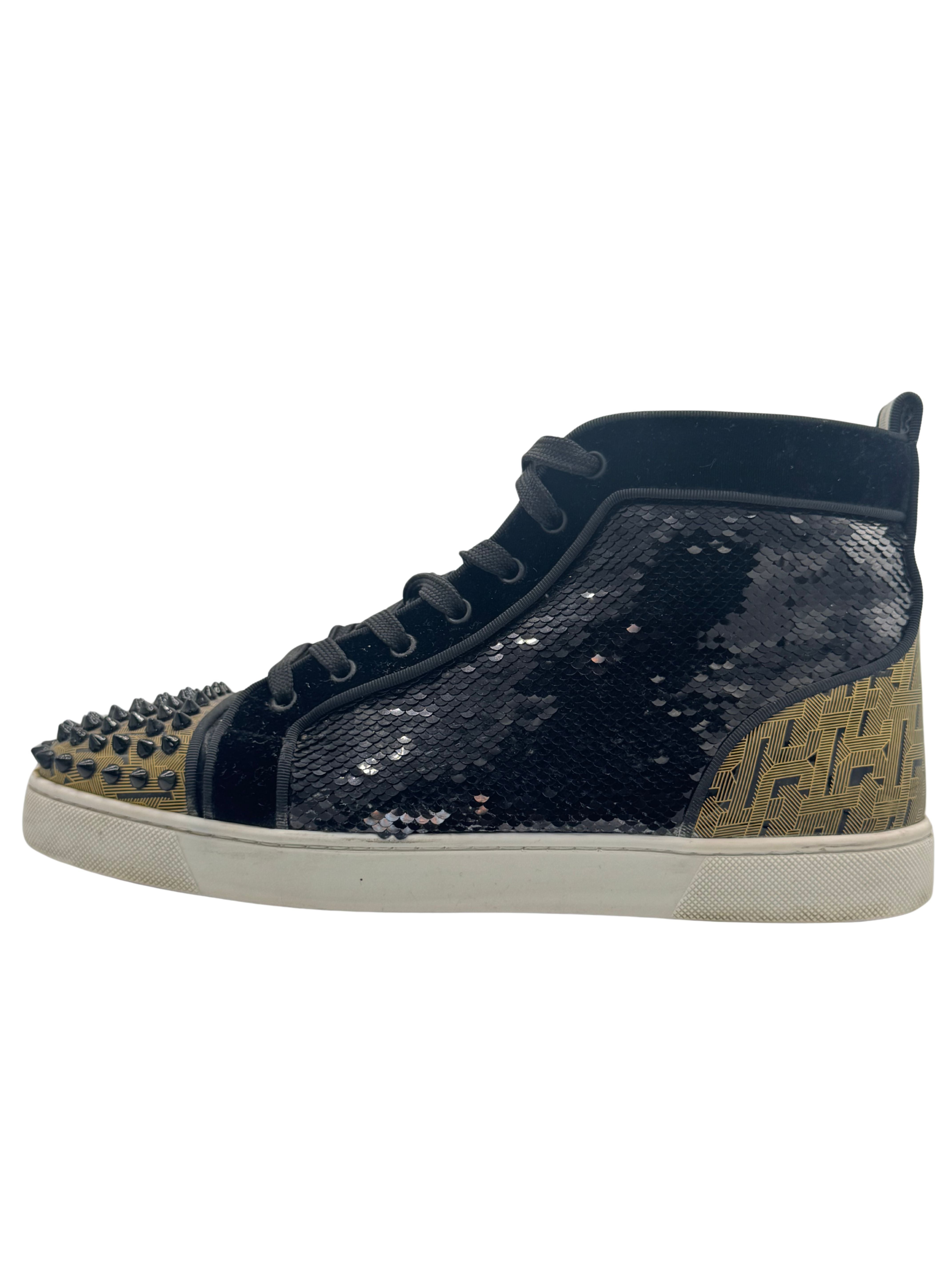 Christian Loubtion Spikes Orlato High - Black/Gold