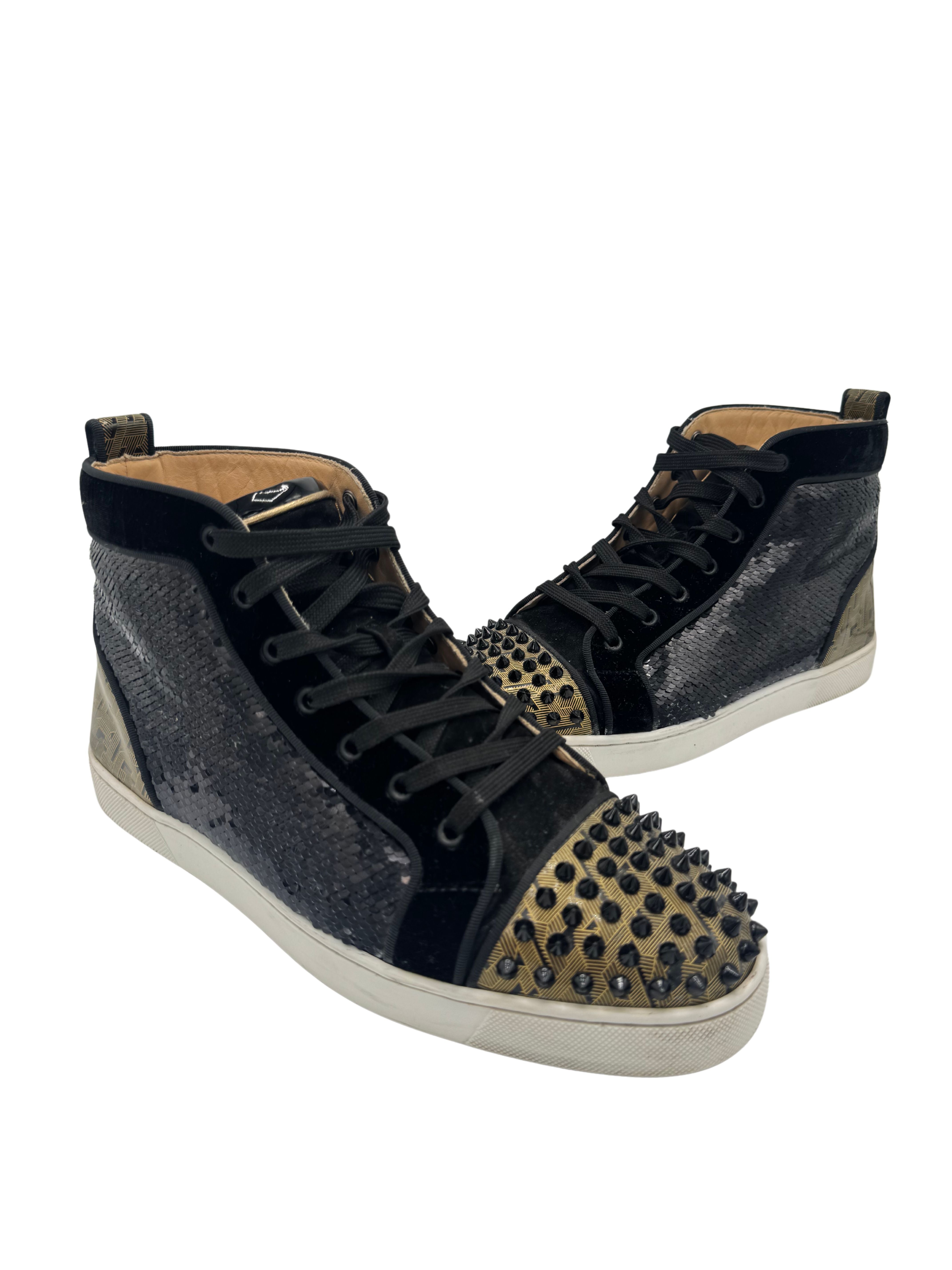 Christian Loubtion Spikes Orlato High - Black/Gold