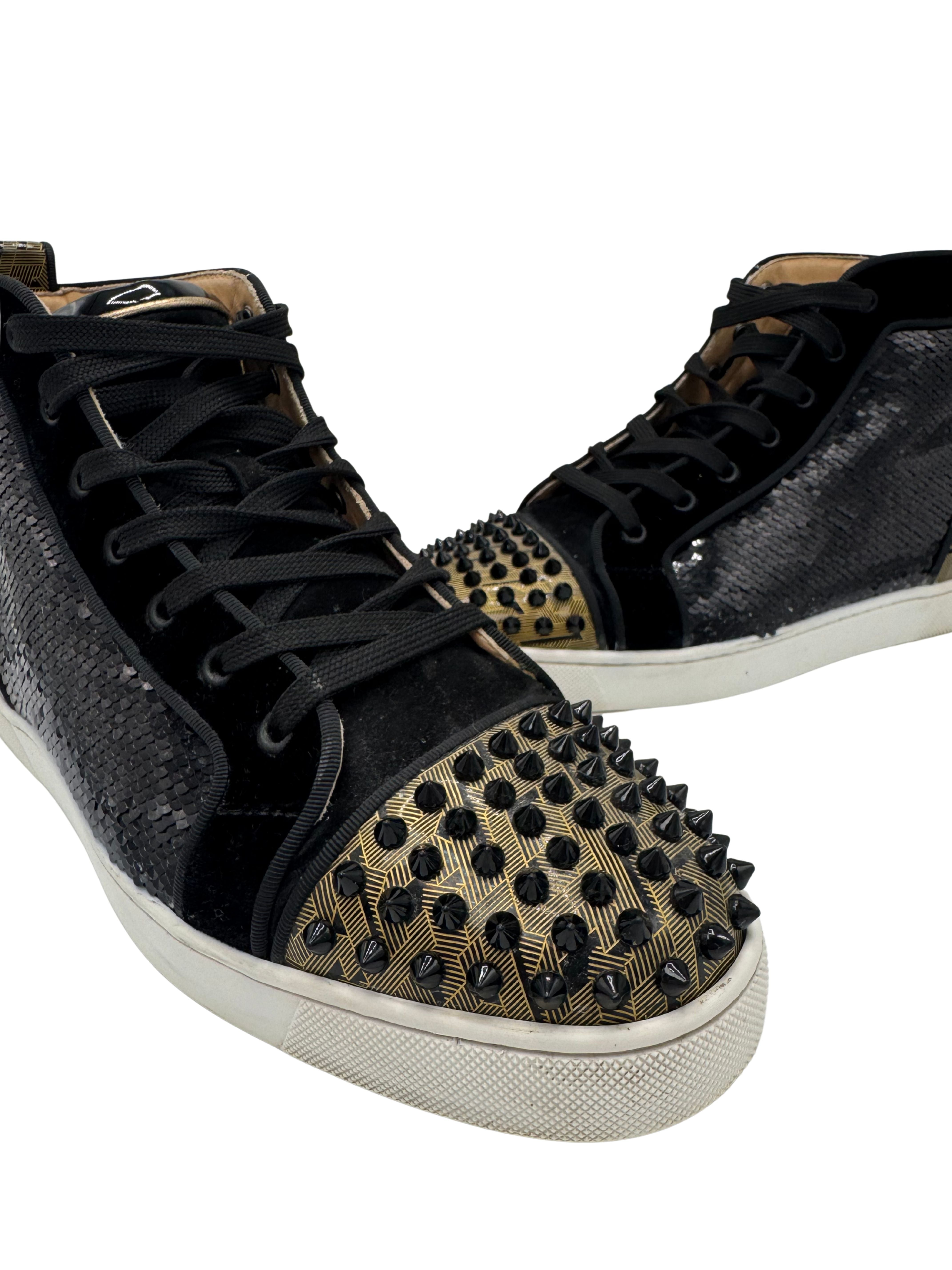 Christian Loubtion Spikes Orlato High - Black/Gold