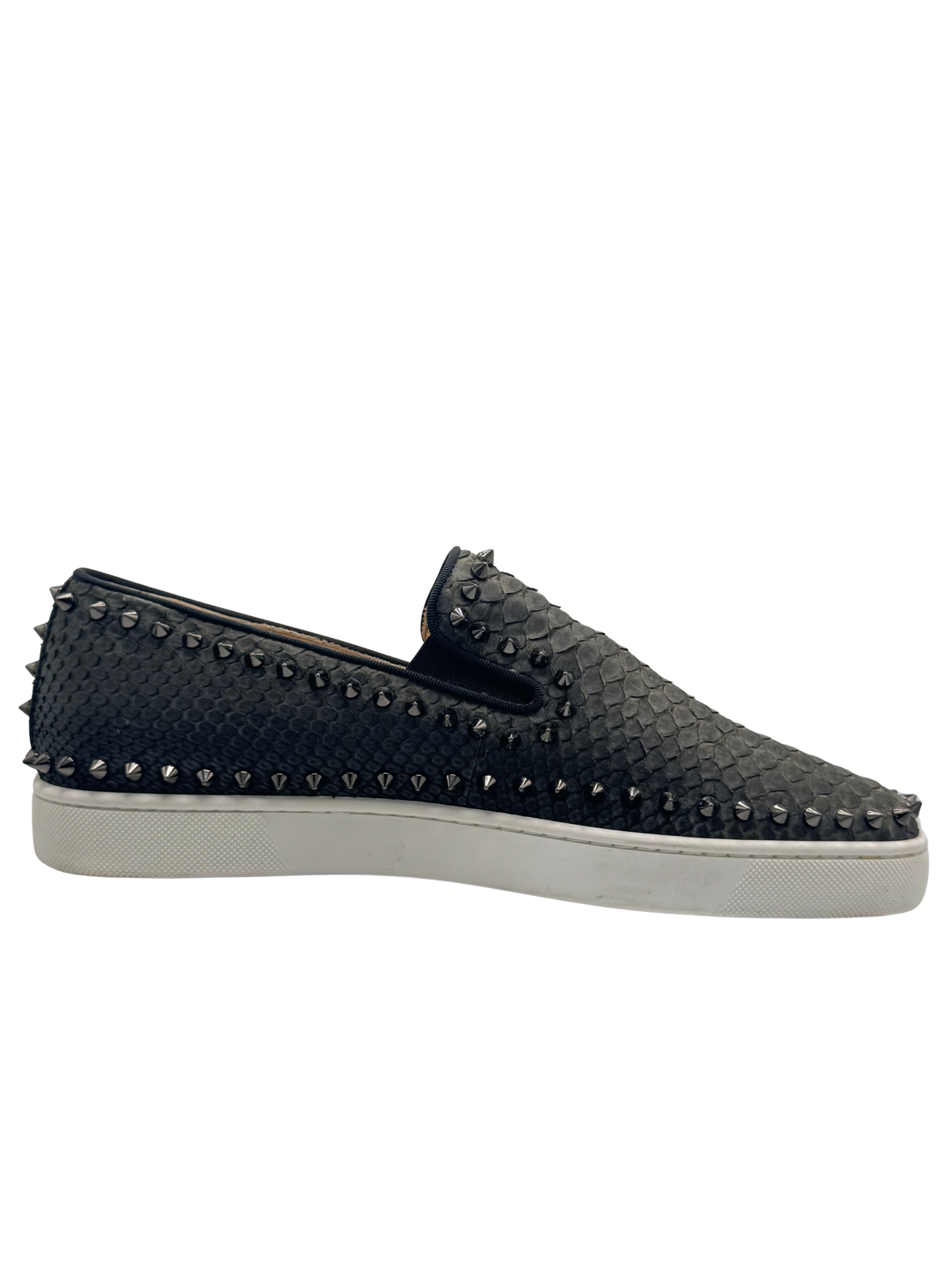 Christian Louboutin Pik Boat Snakeskin - Black Christian Louboutin