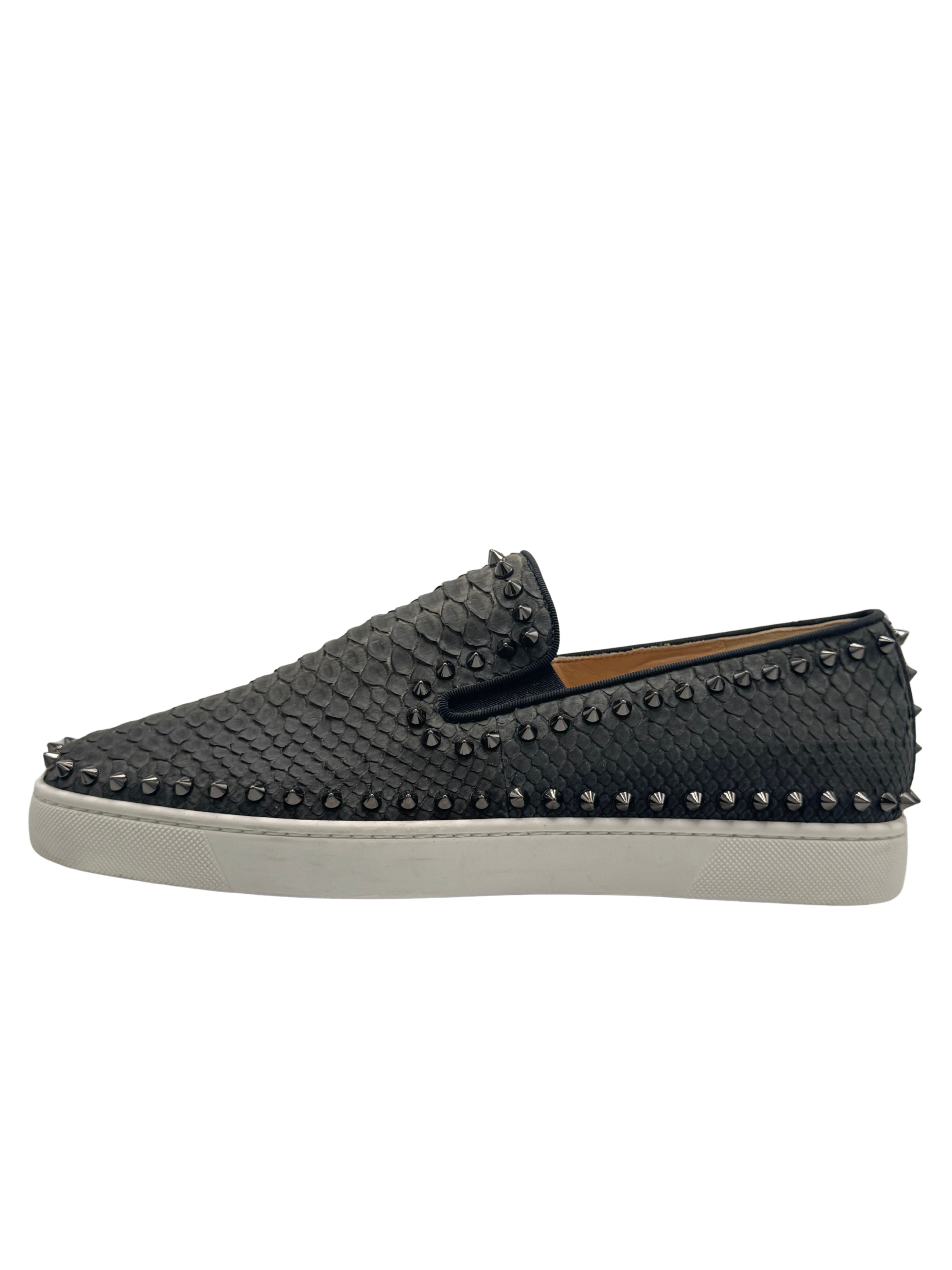 Christian Louboutin Pik Boat Snakeskin - Black Christian Louboutin
