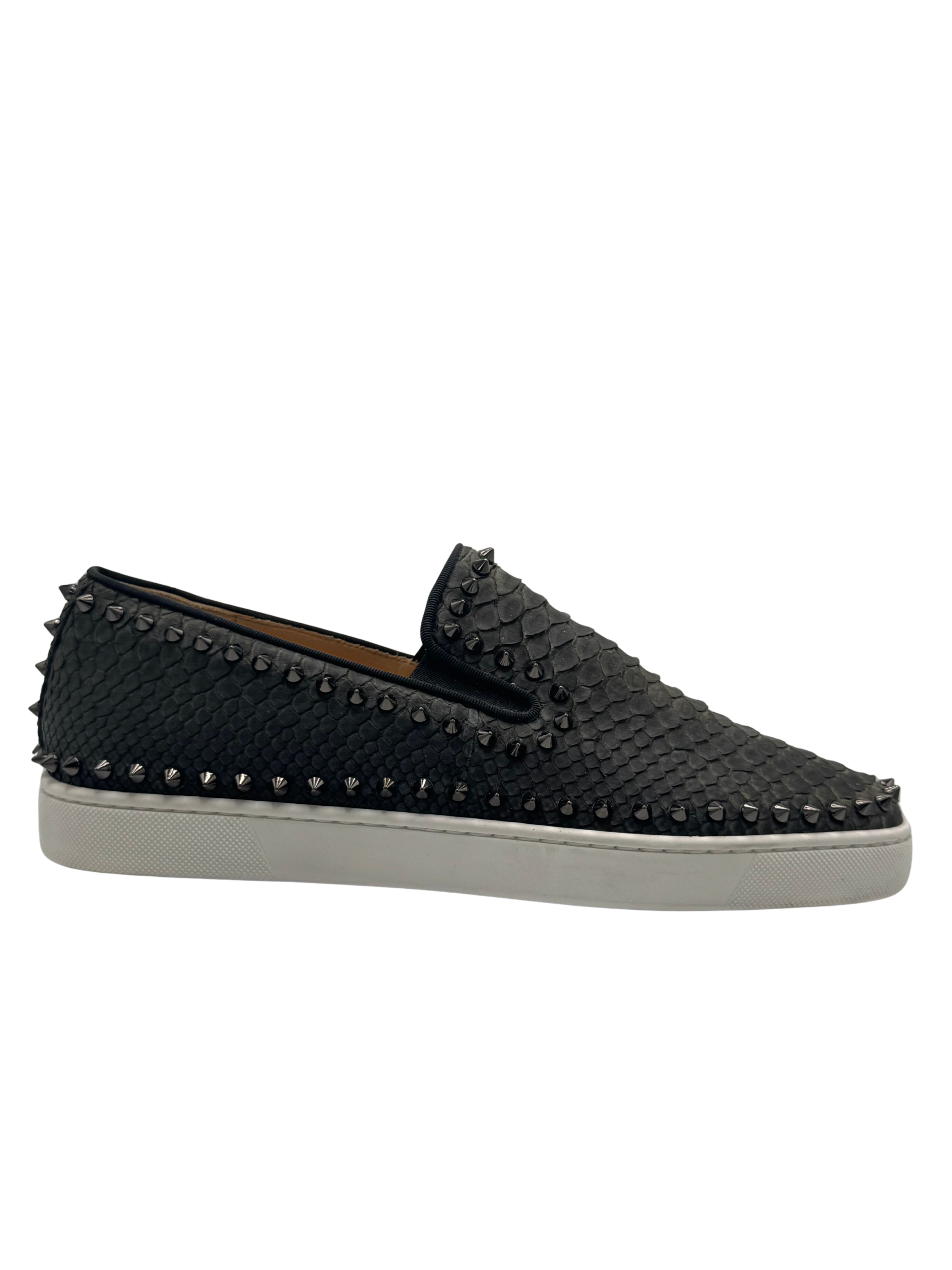 Christian Louboutin Pik Boat Snakeskin - Black Christian Louboutin