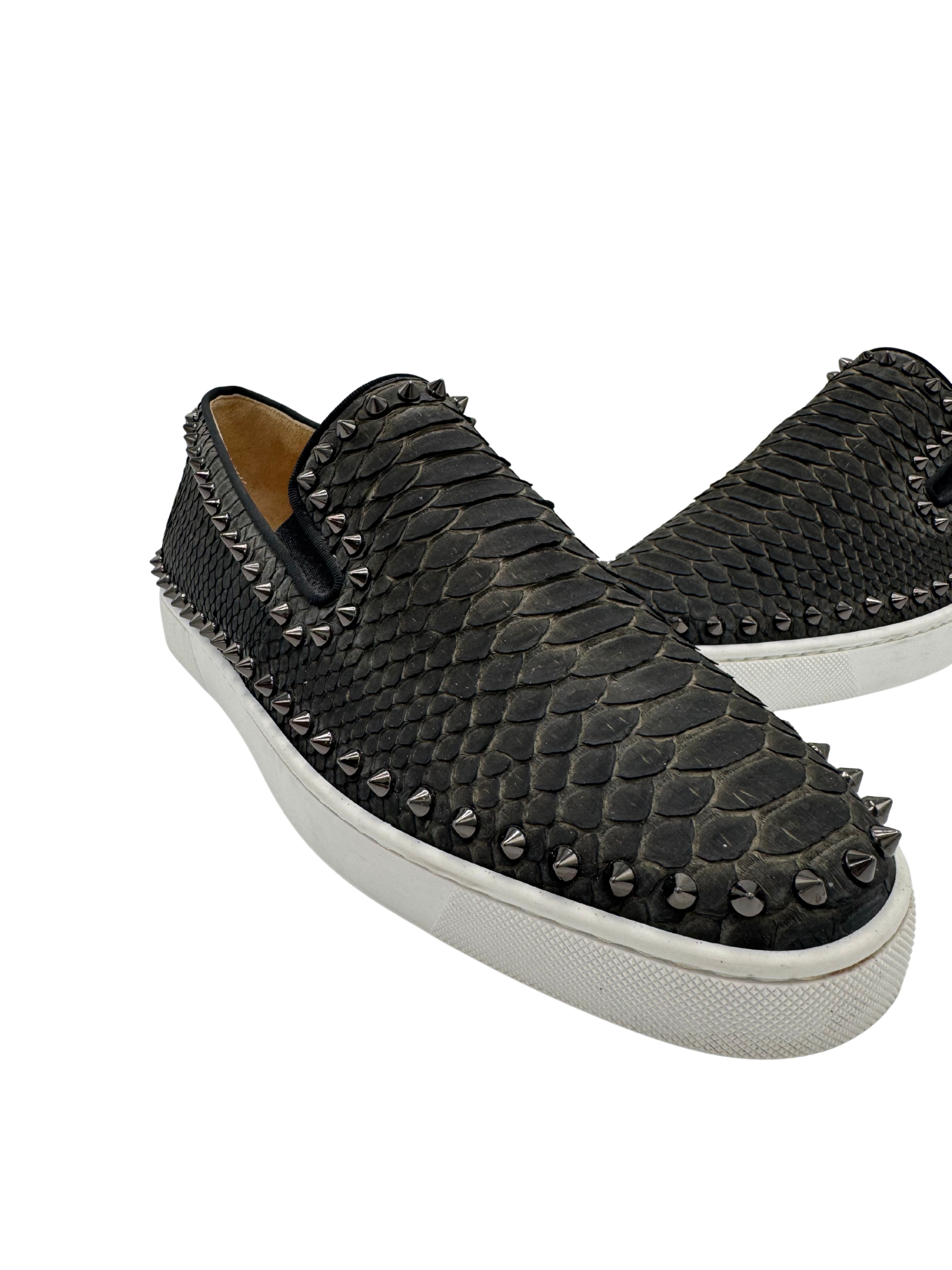Christian Louboutin Pik Boat Snakeskin - Black Christian Louboutin