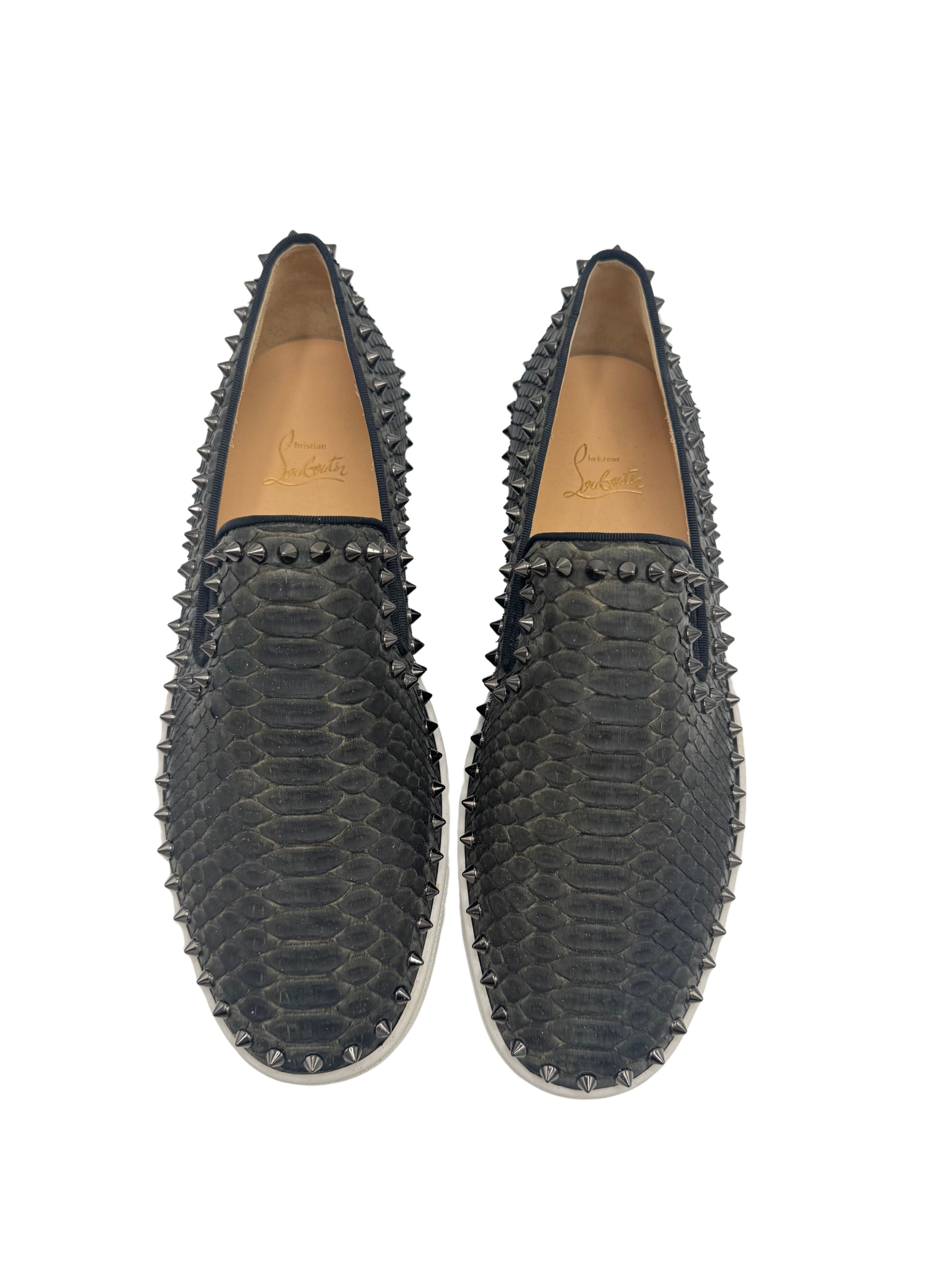 Christian Louboutin Pik Boat Snakeskin - Black Christian Louboutin