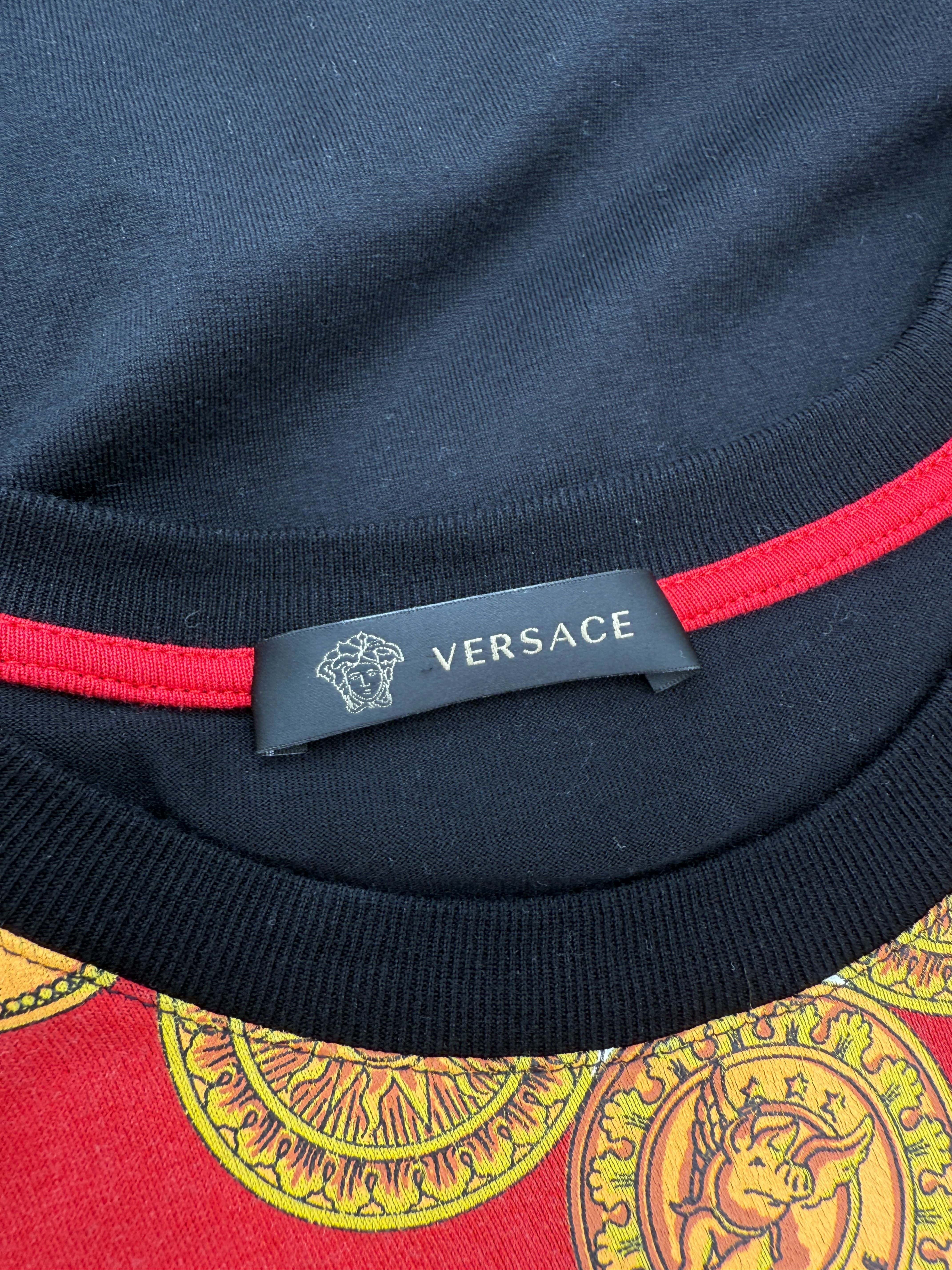 Versace Medusa Sequin Embellished T-Shirt - Black