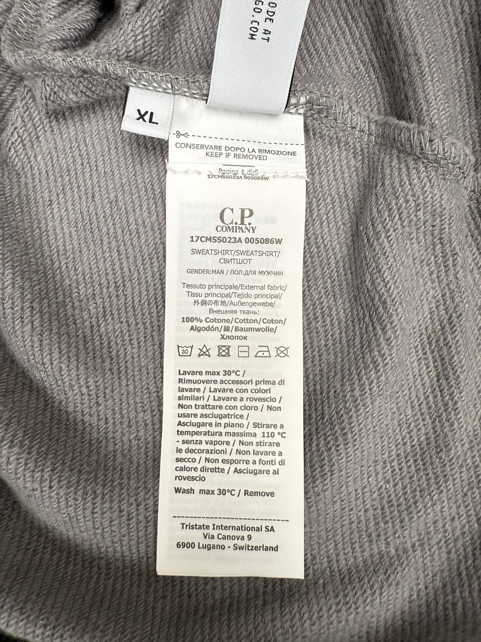 C.P. Company Goggle Sweatshirt - Shadow Grey (Unused) C.P. Company