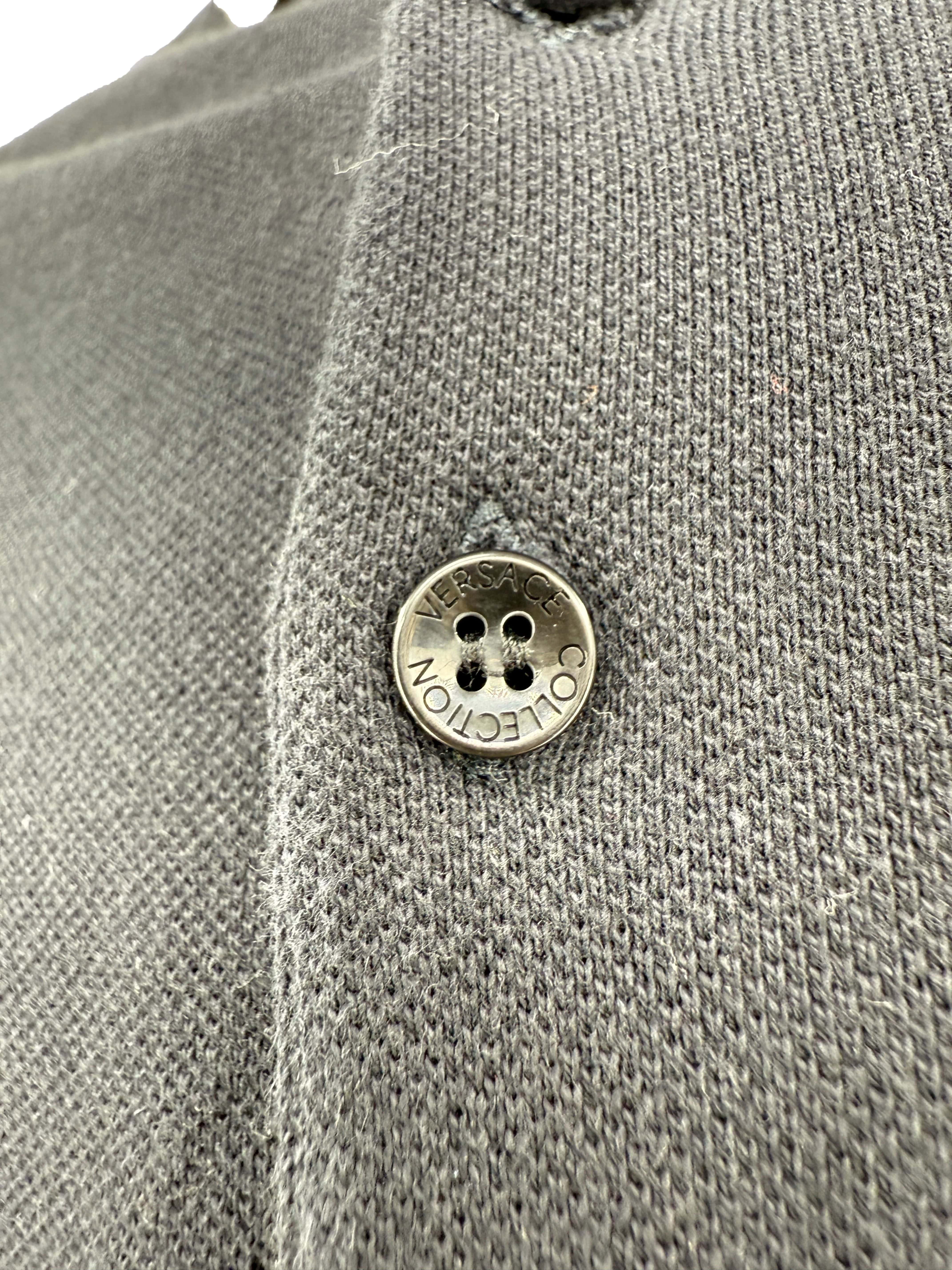 Versace Embroidered Medusa Polo - Black Versace