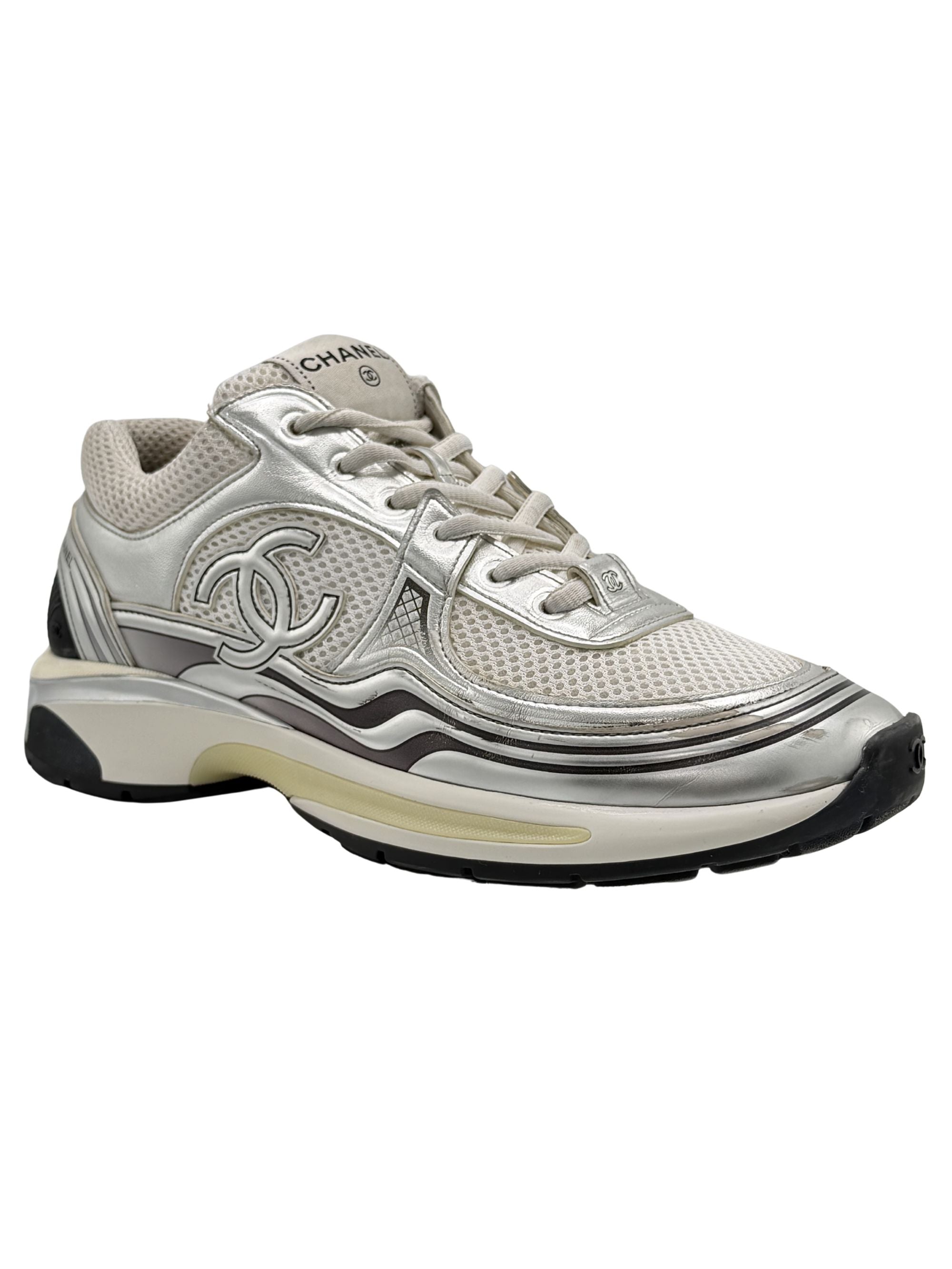 Chanel CC Runner Trainers - Silver Chanel