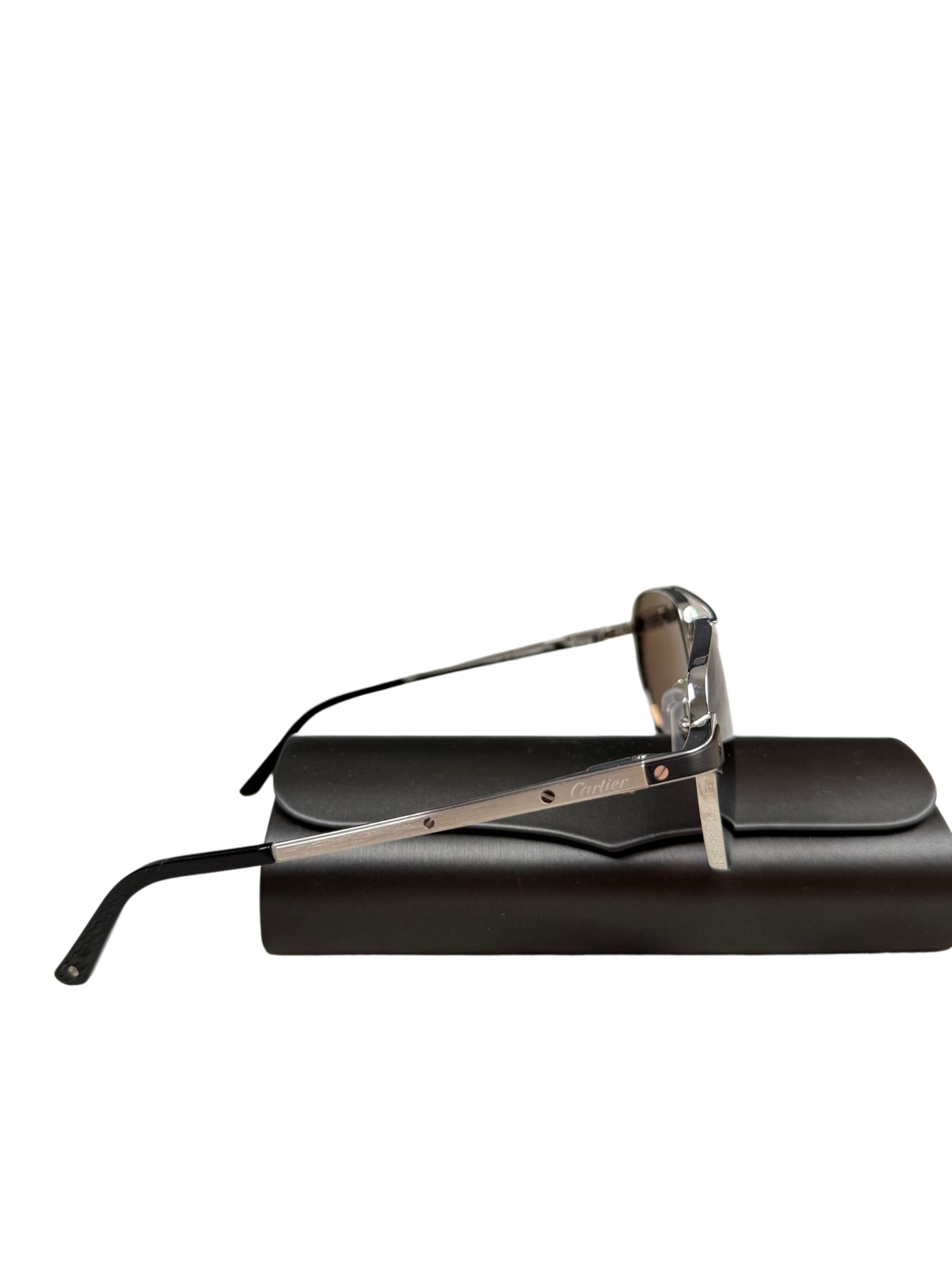 Cartier CT0425S 004 Sunglasses - Silver (Unused)