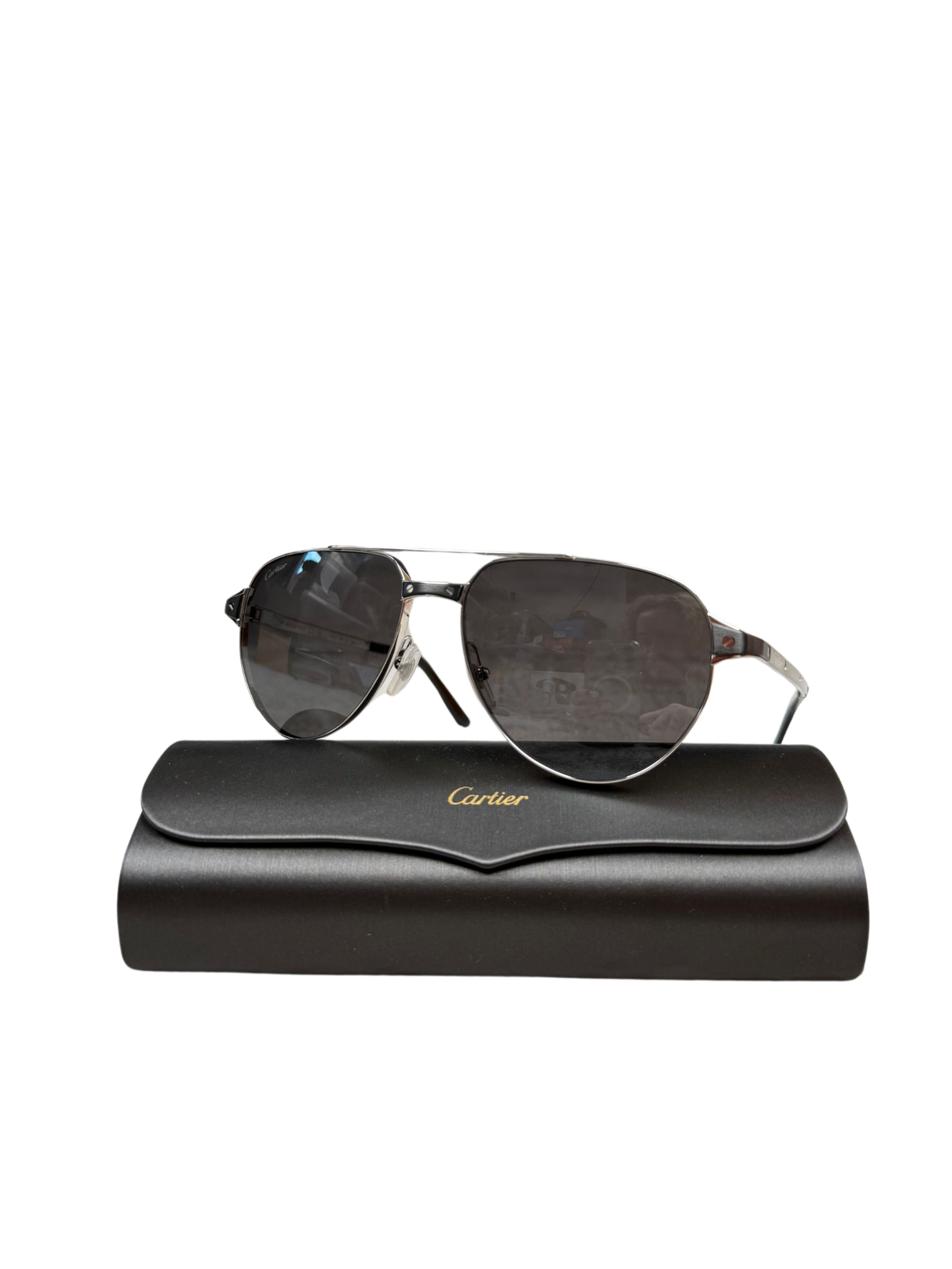Cartier CT0425S 004 Sunglasses - Silver (Unused)