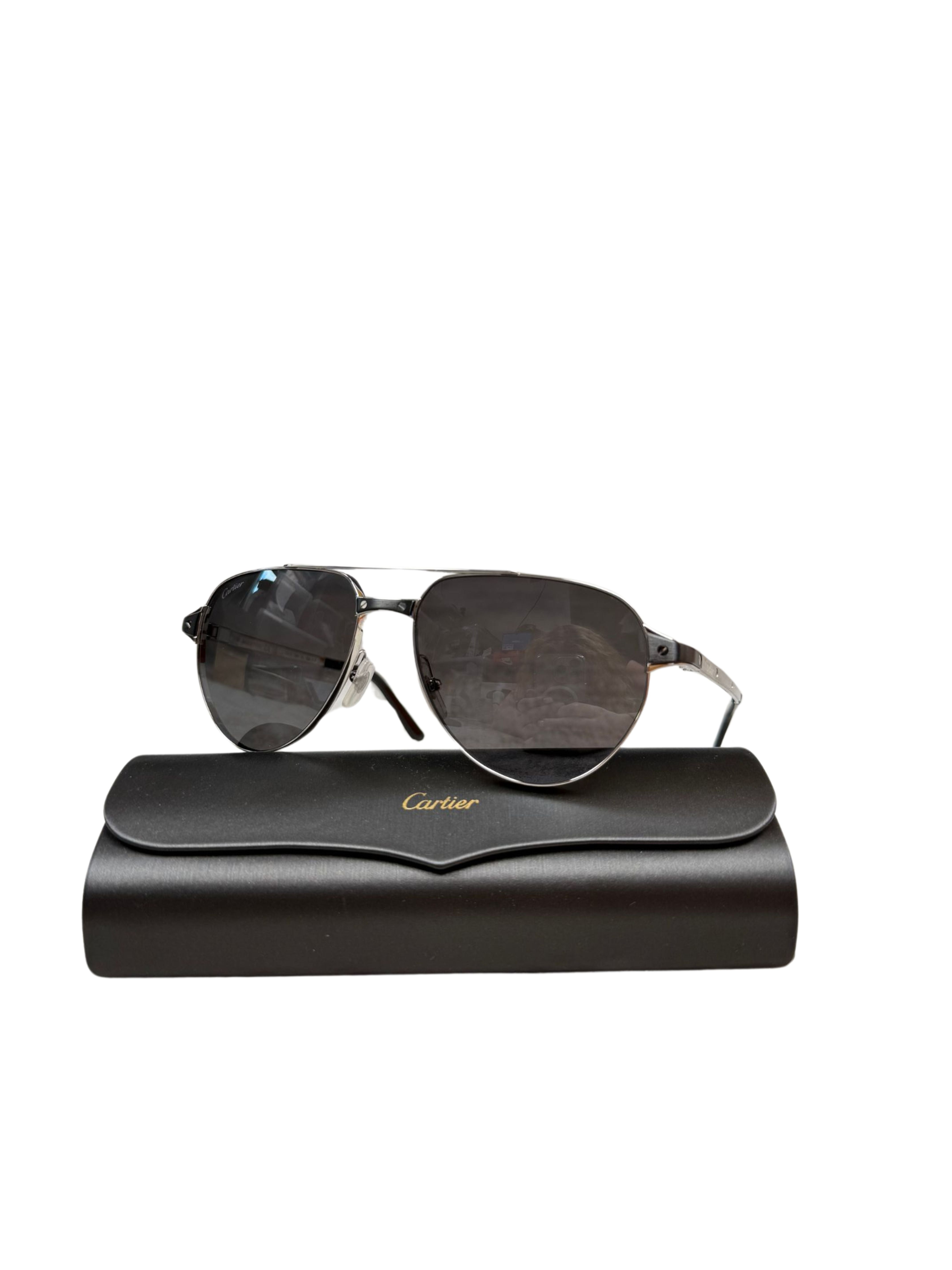 Cartier CT0425S 004 Sunglasses - Silver (Unused)