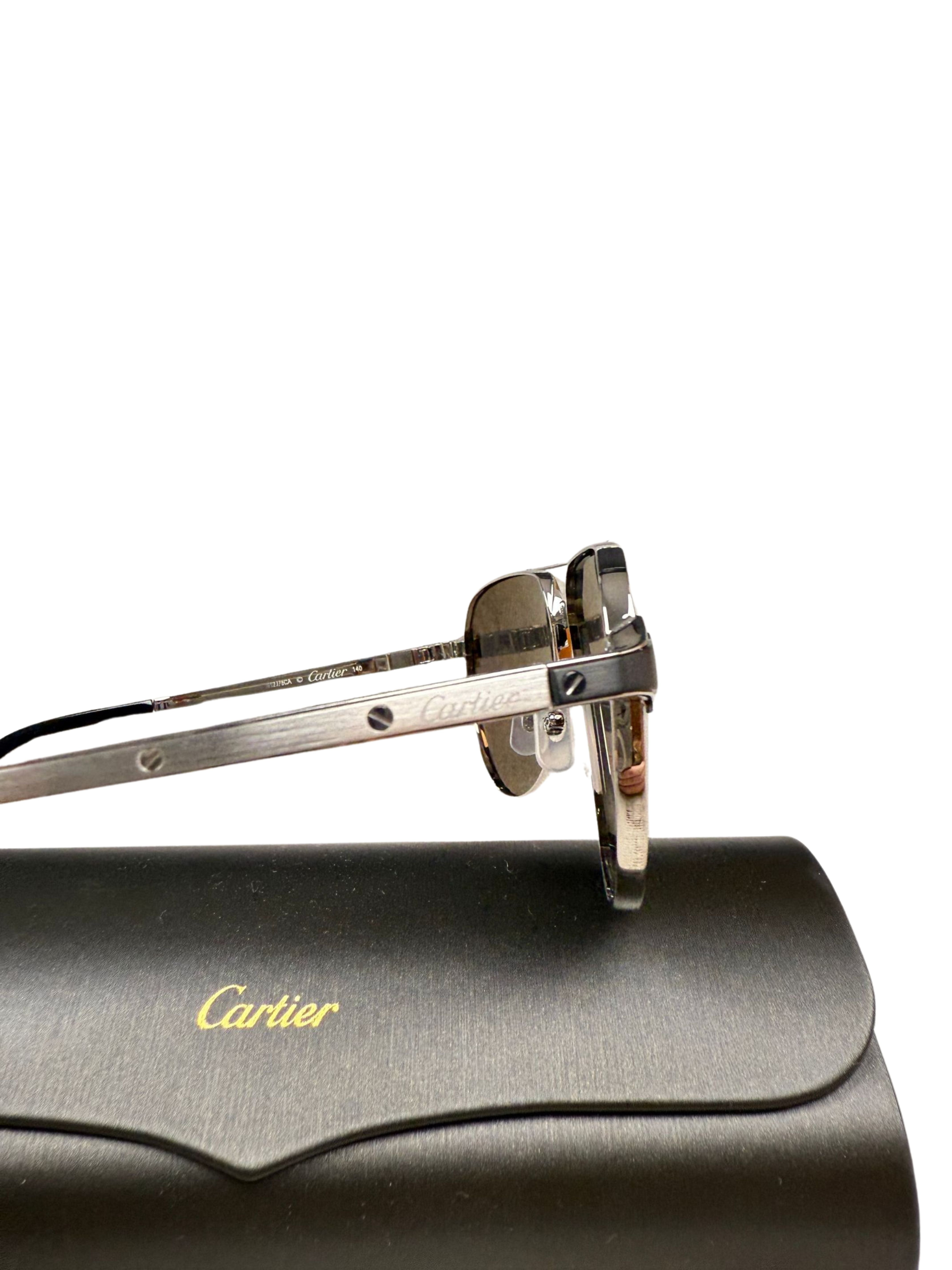 Cartier CT0425S 004 Sunglasses - Silver (Unused)