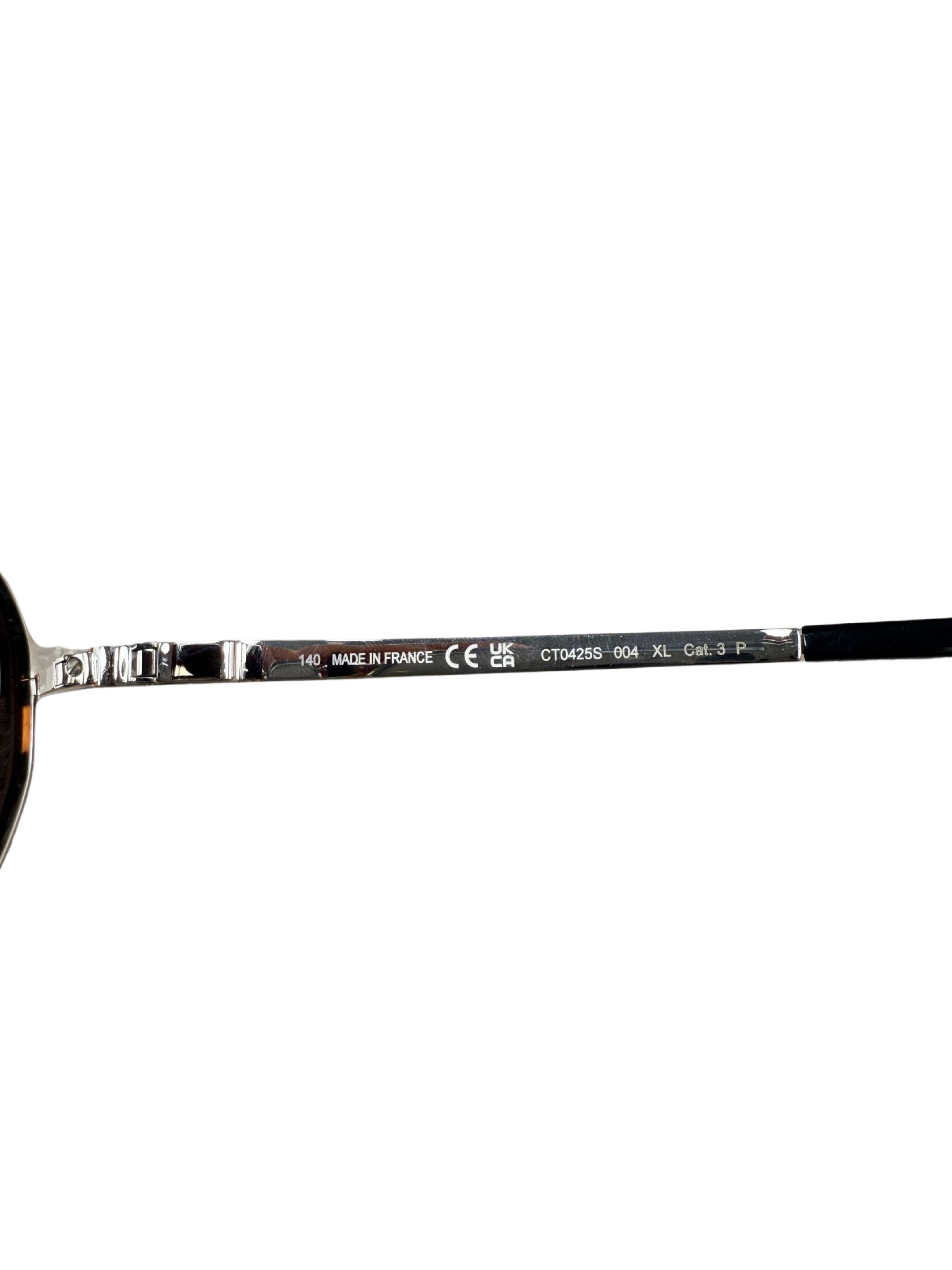 Cartier CT0425S 004 Sunglasses - Silver (Unused)