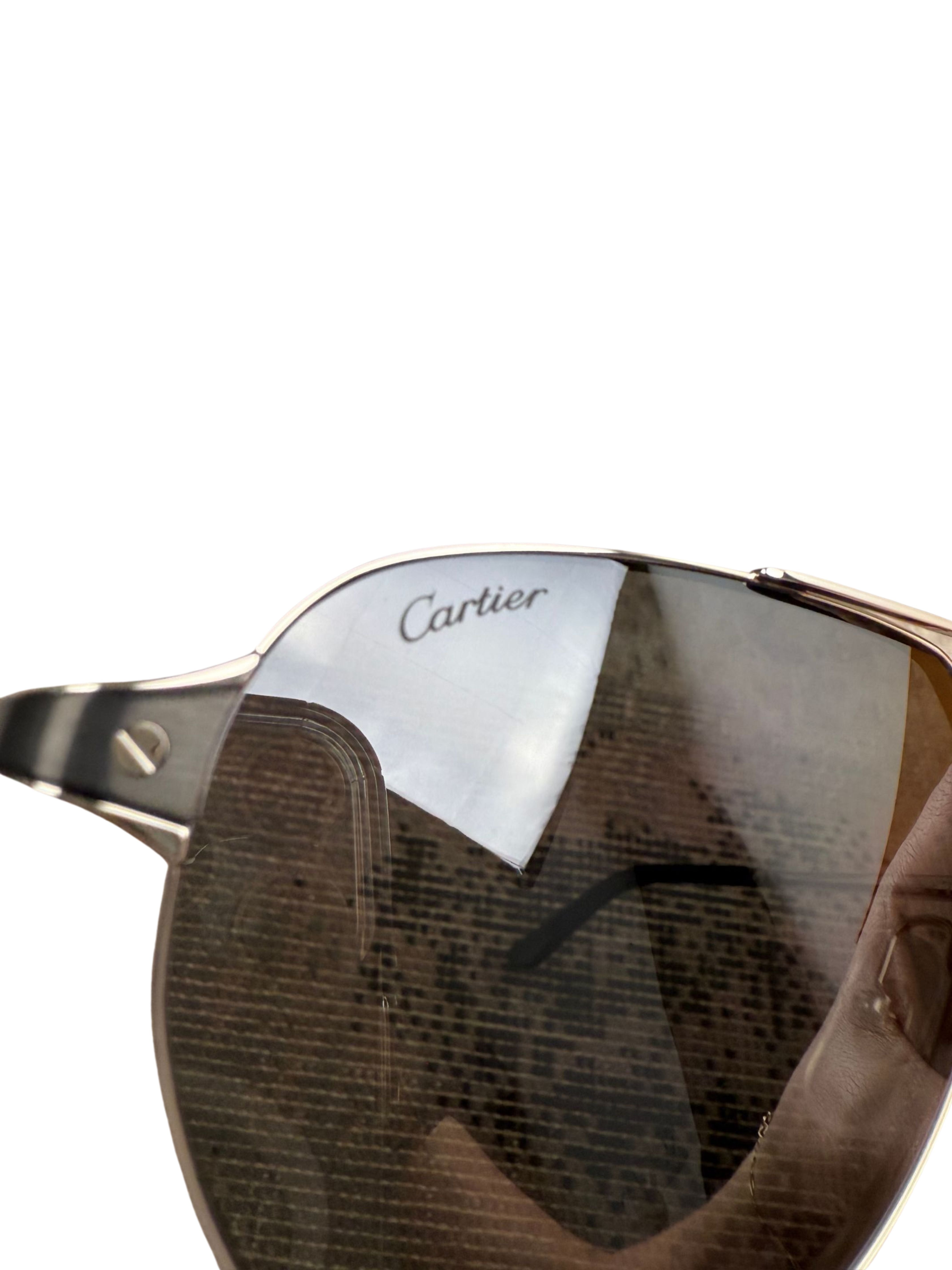 Cartier CT0425S 004 Sunglasses - Silver (Unused)