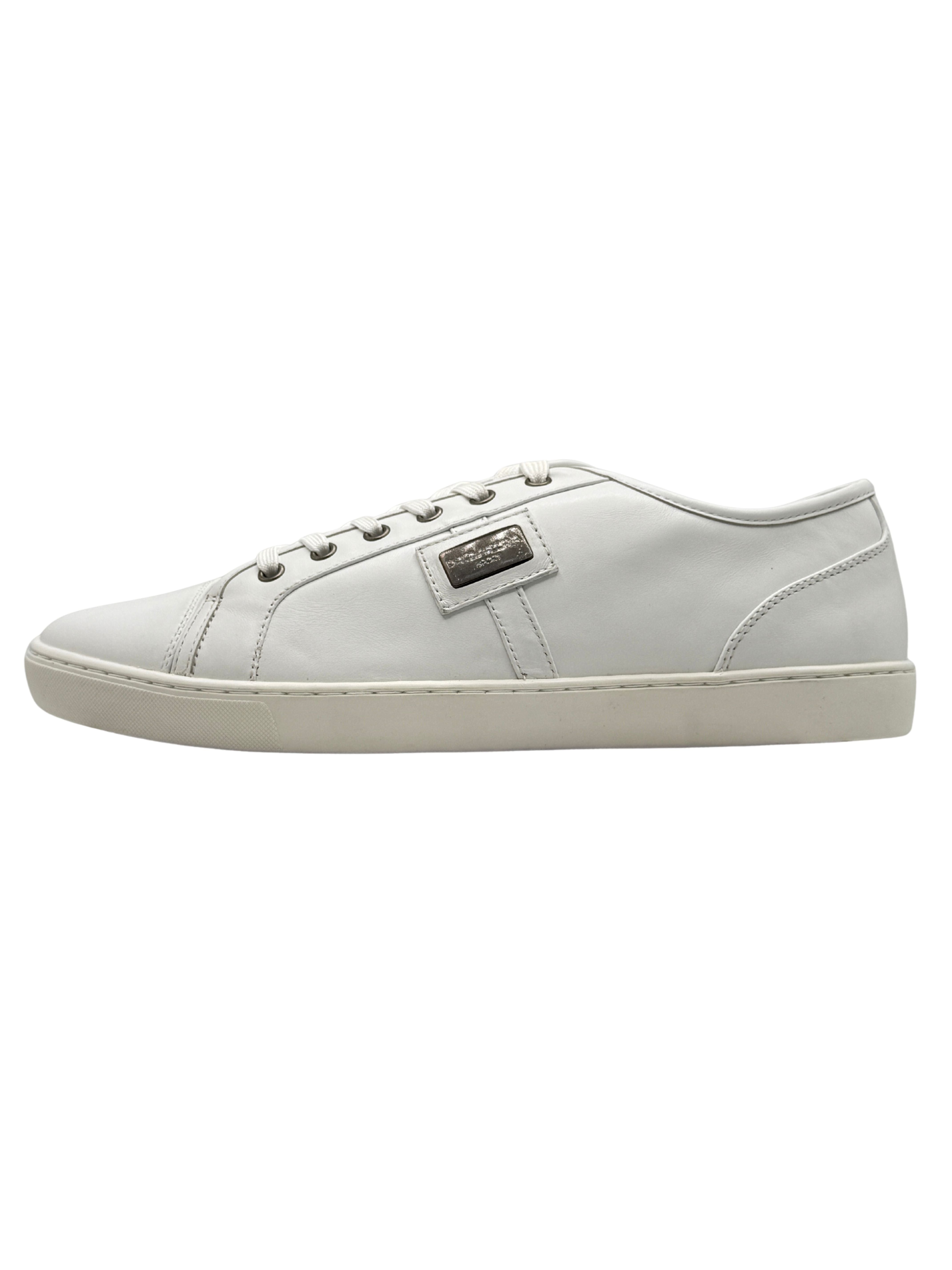 Dolce & Gabbana Plaque Logo Trainers - White