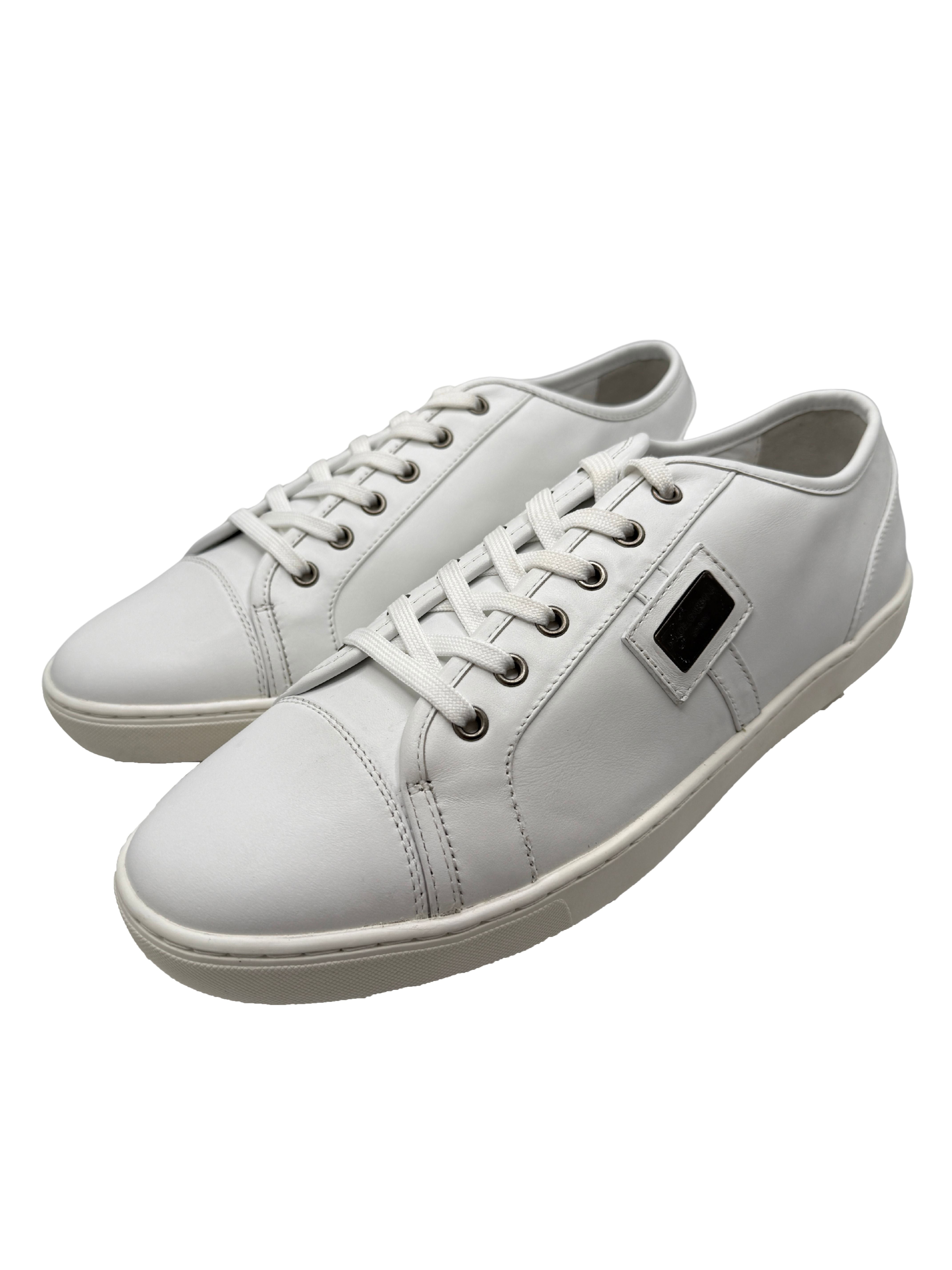 Dolce & Gabbana Plaque Logo Trainers - White