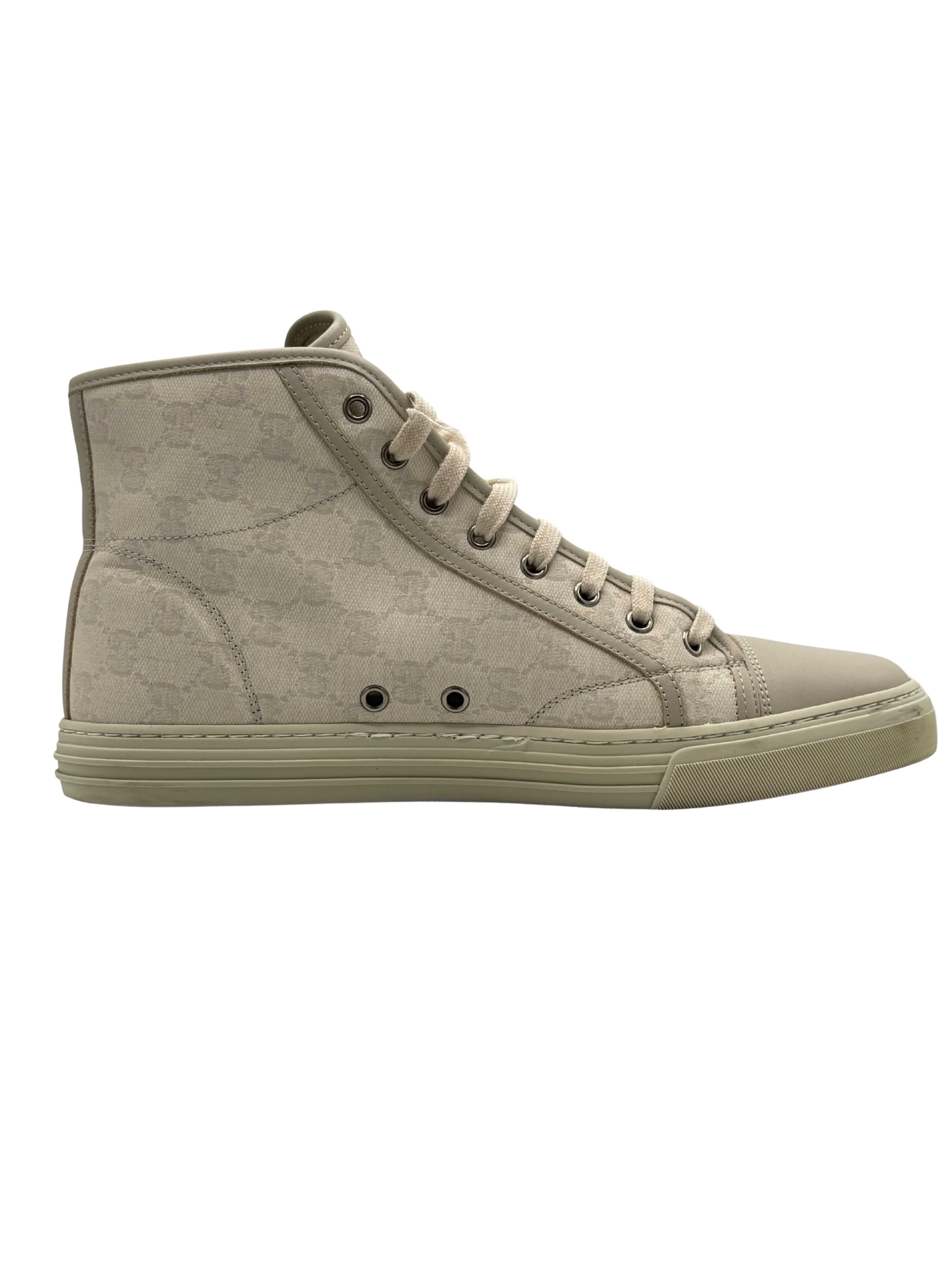 Gucci High-Top Monogram Canvas Trainers - Beige