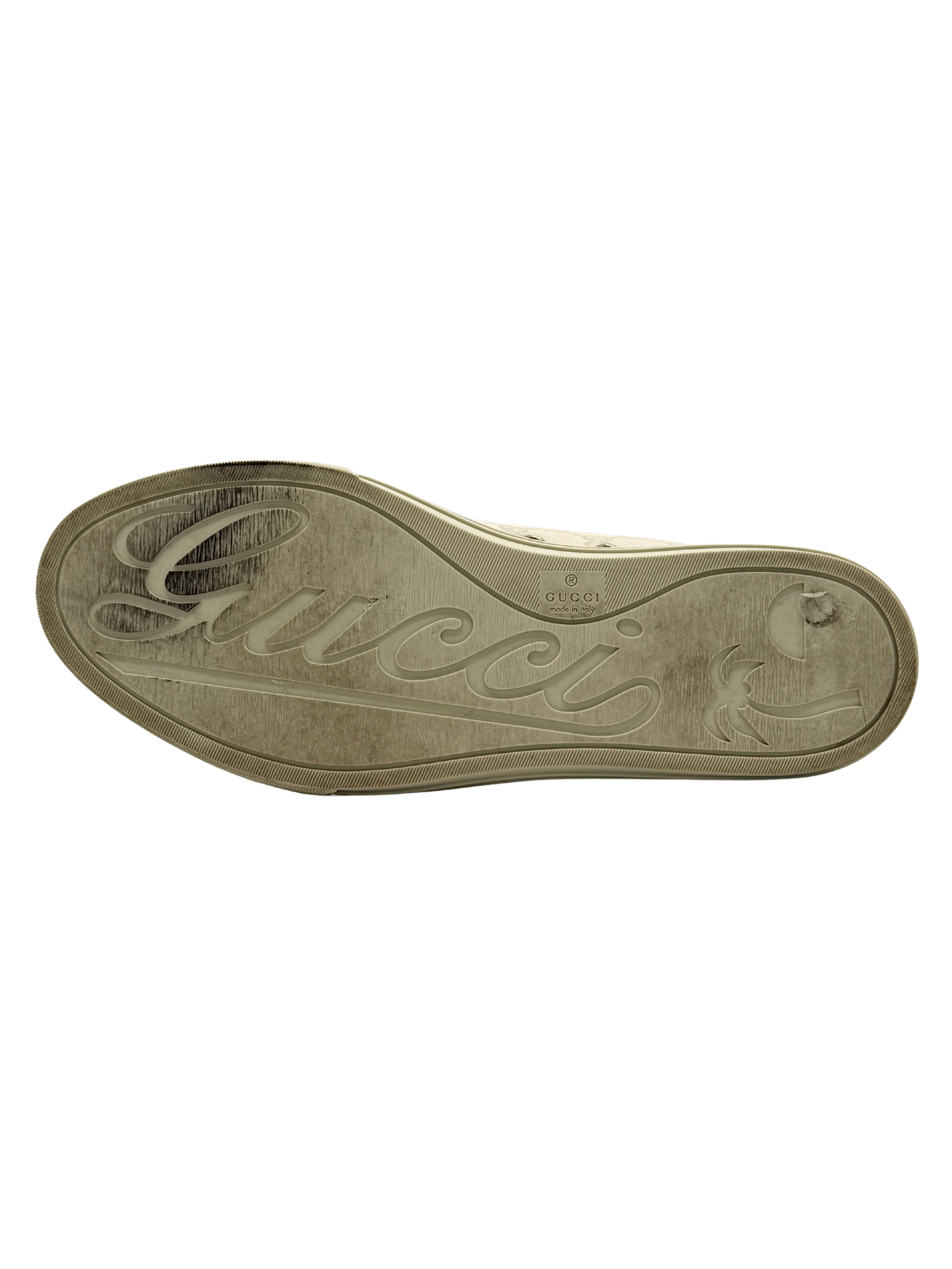 Gucci High-Top Monogram Canvas Trainers - Beige