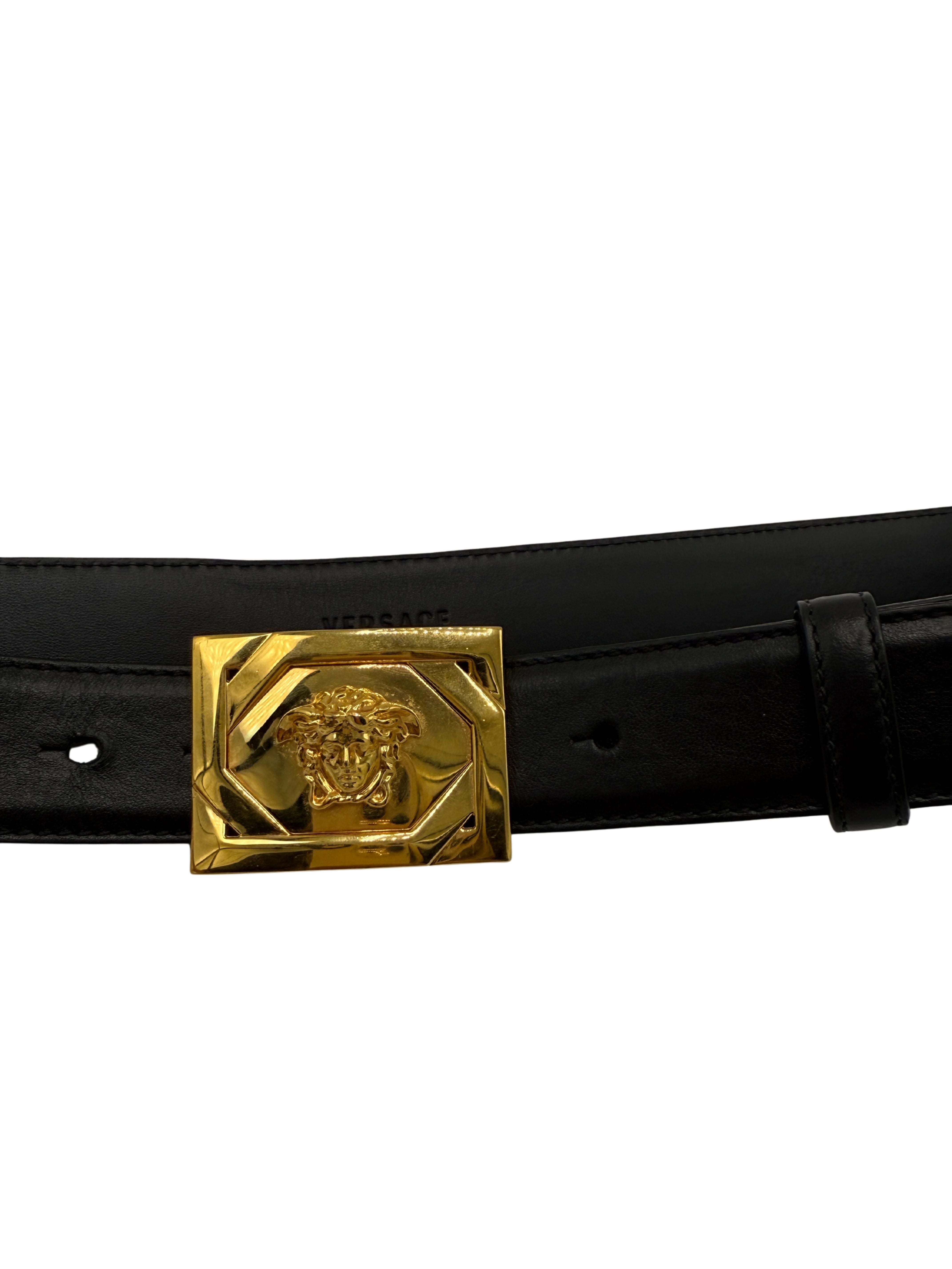 Versace Medusa Buckle Belt - Black