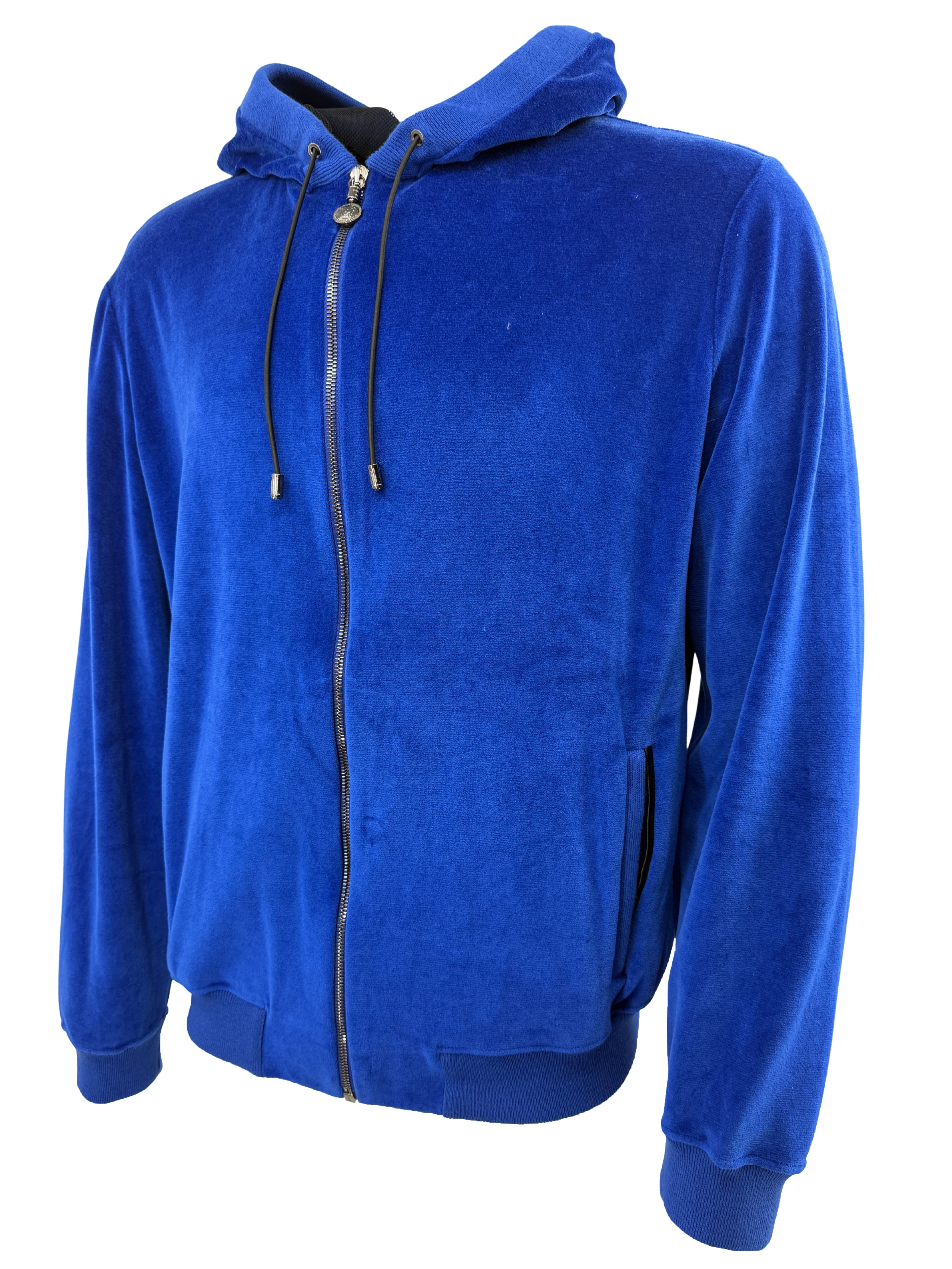 Versace Medusa Velour Zip Hoodie - Blue (Unused)