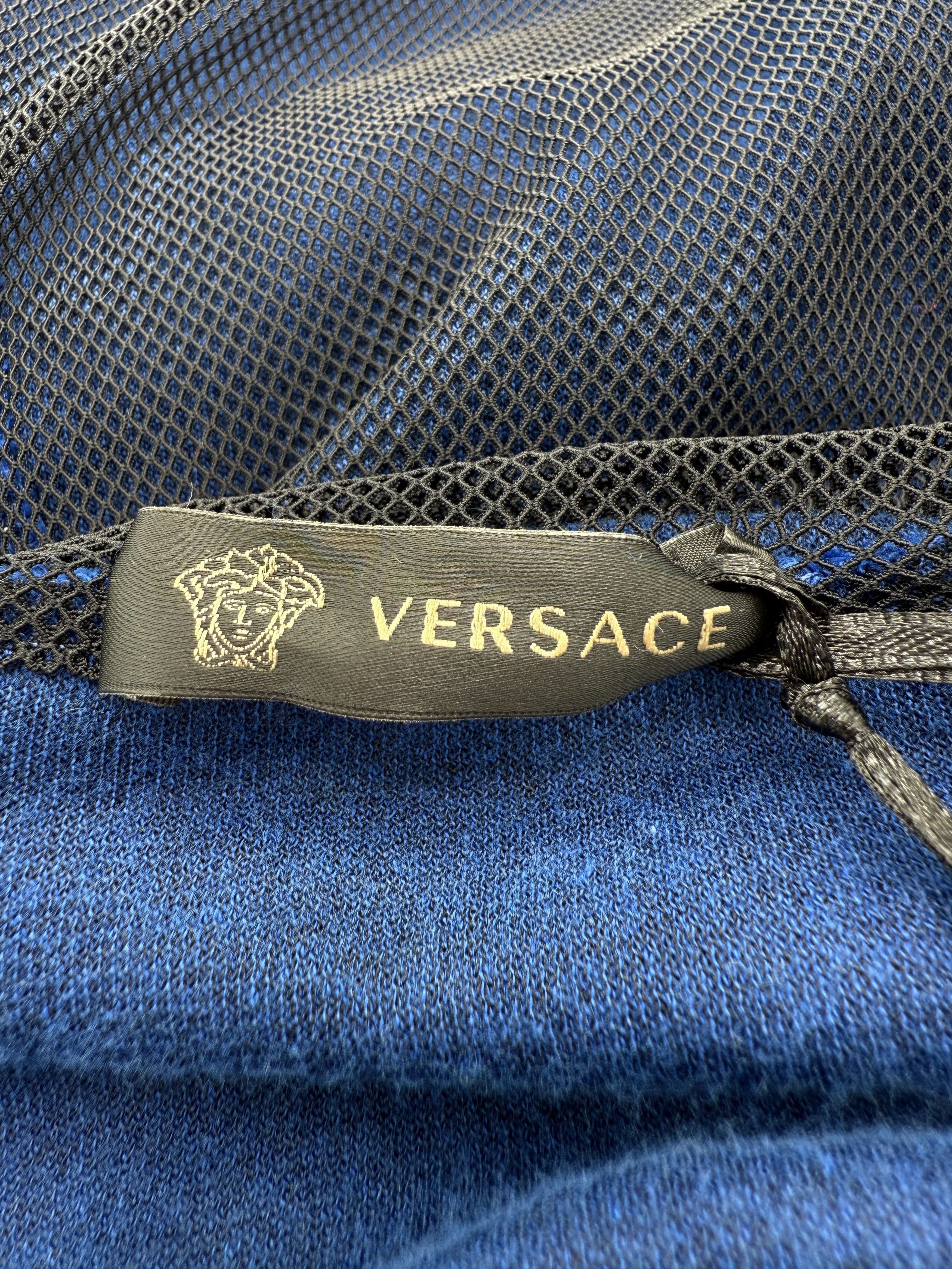 Versace Medusa Velour Zip Hoodie - Blue (Unused)