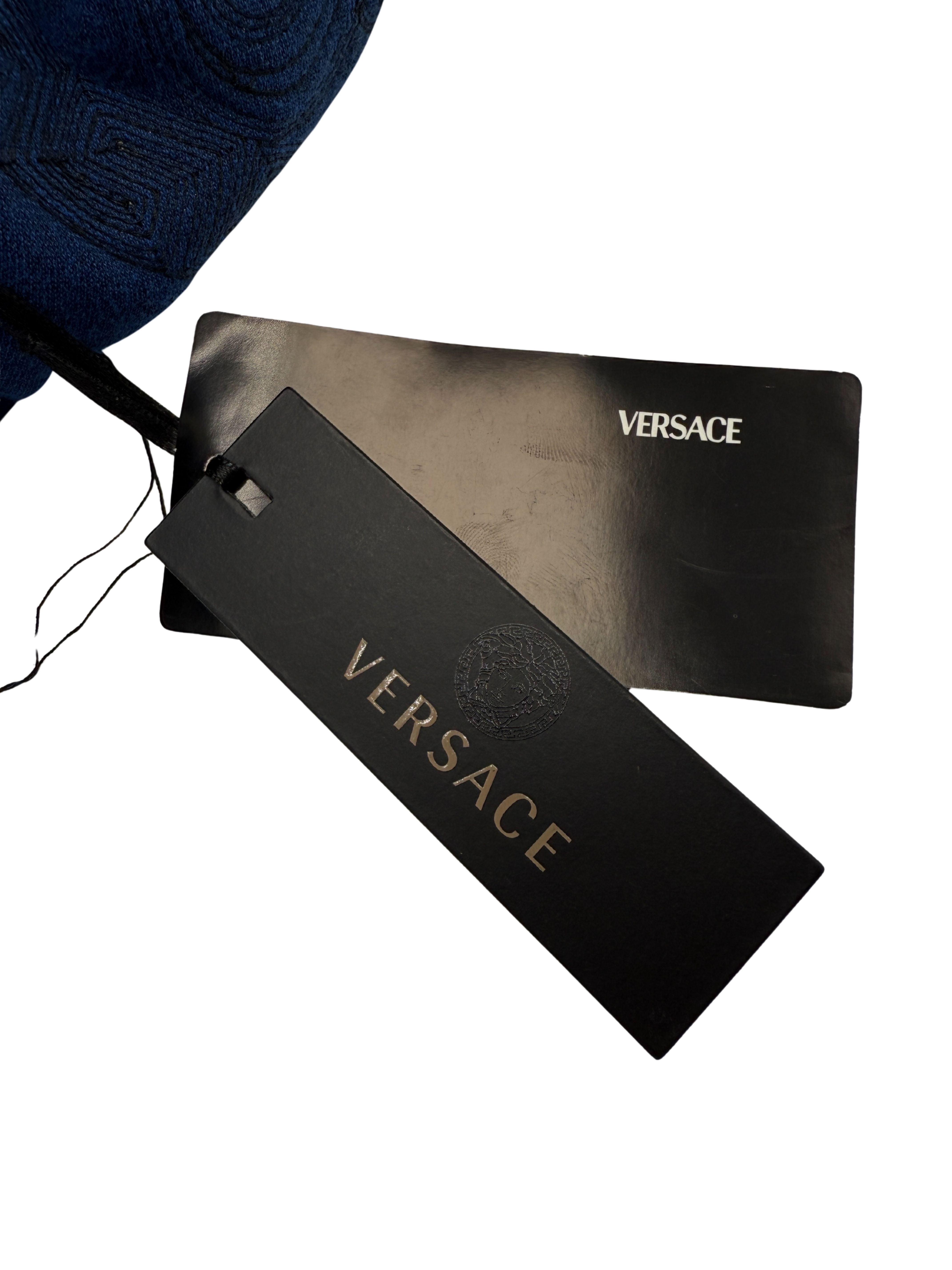 Versace Medusa Velour Zip Hoodie - Blue (Unused)