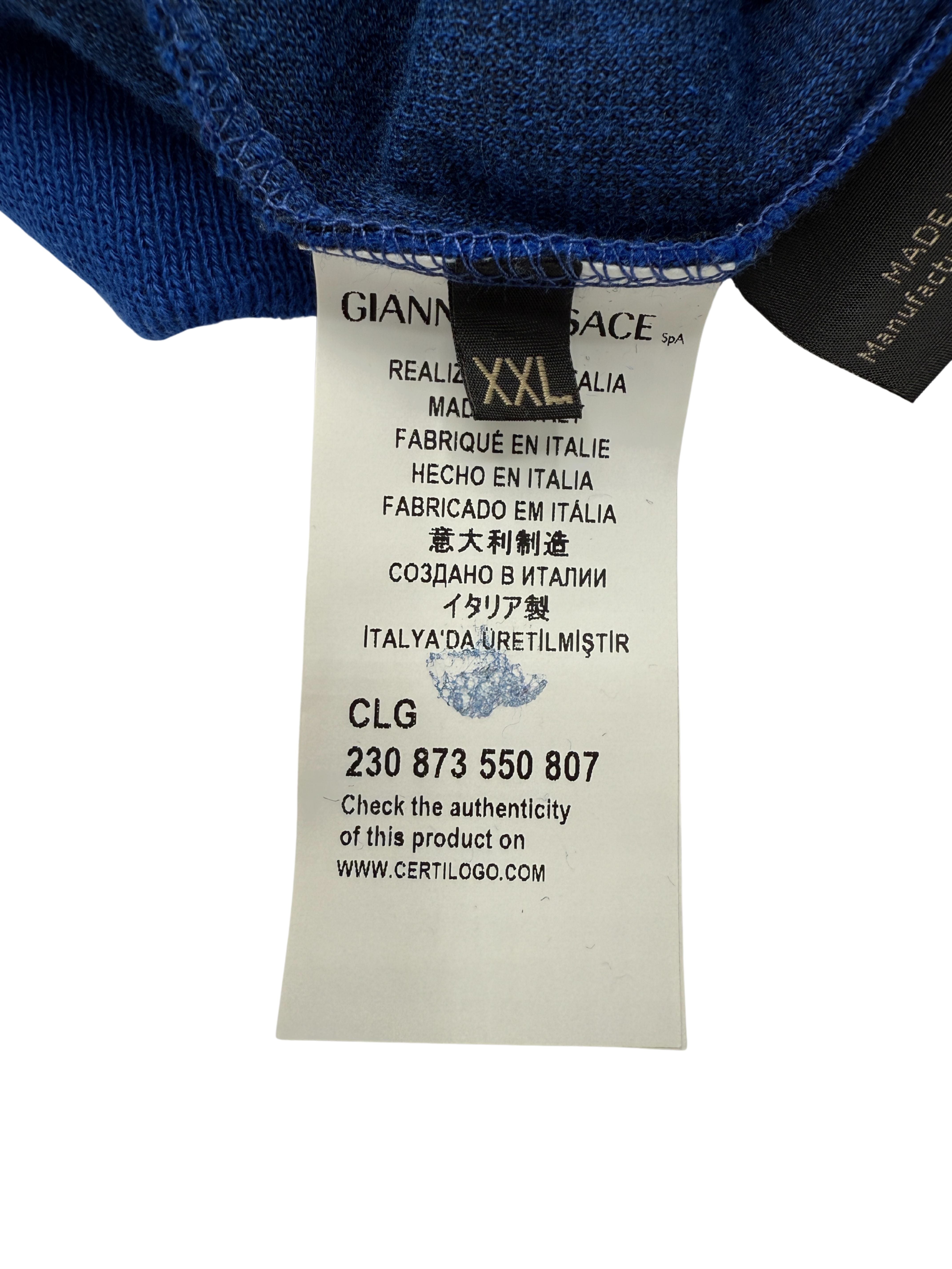 Versace Medusa Velour Zip Hoodie - Blue (Unused)