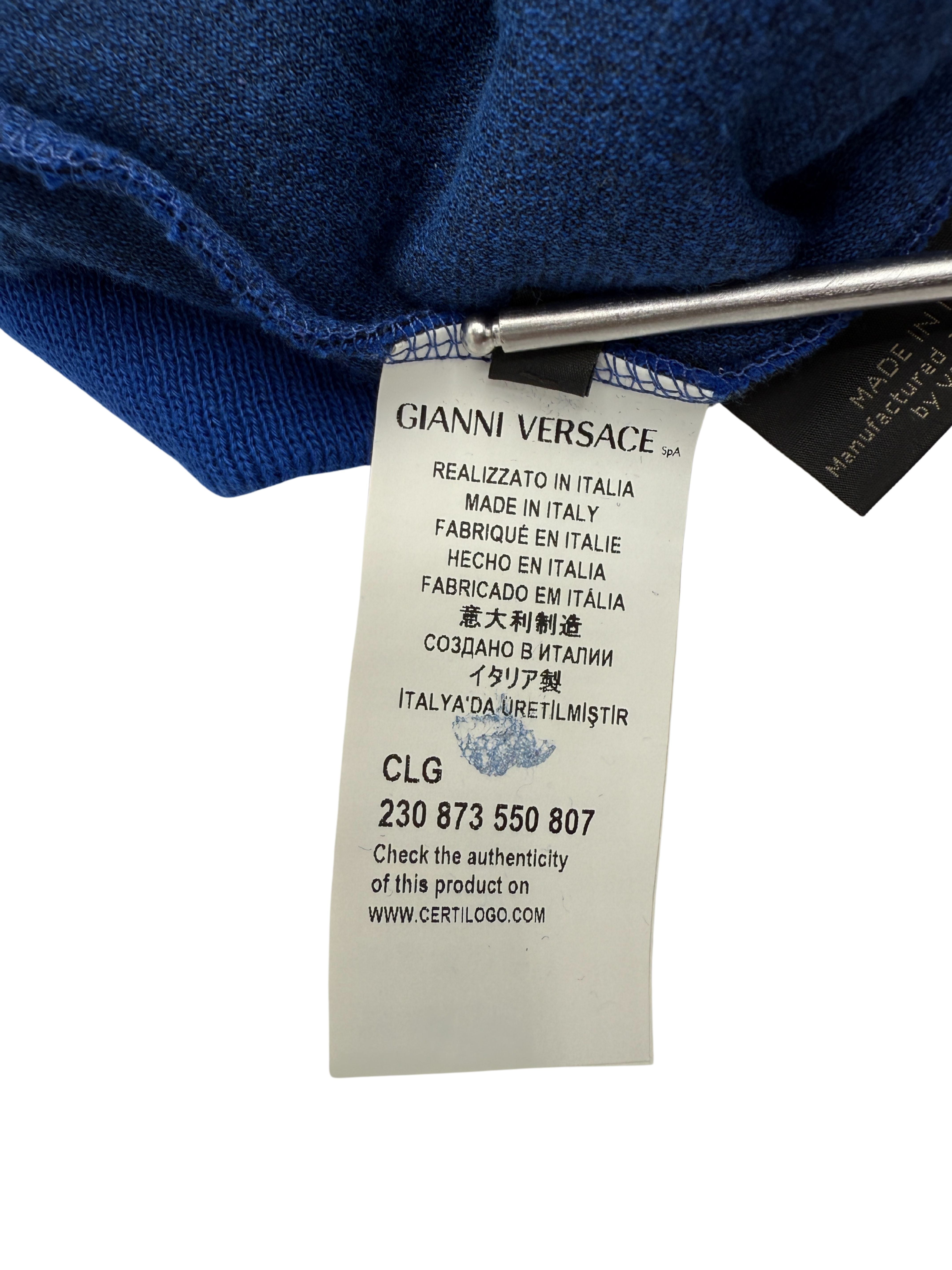 Versace Medusa Velour Zip Hoodie - Blue (Unused)