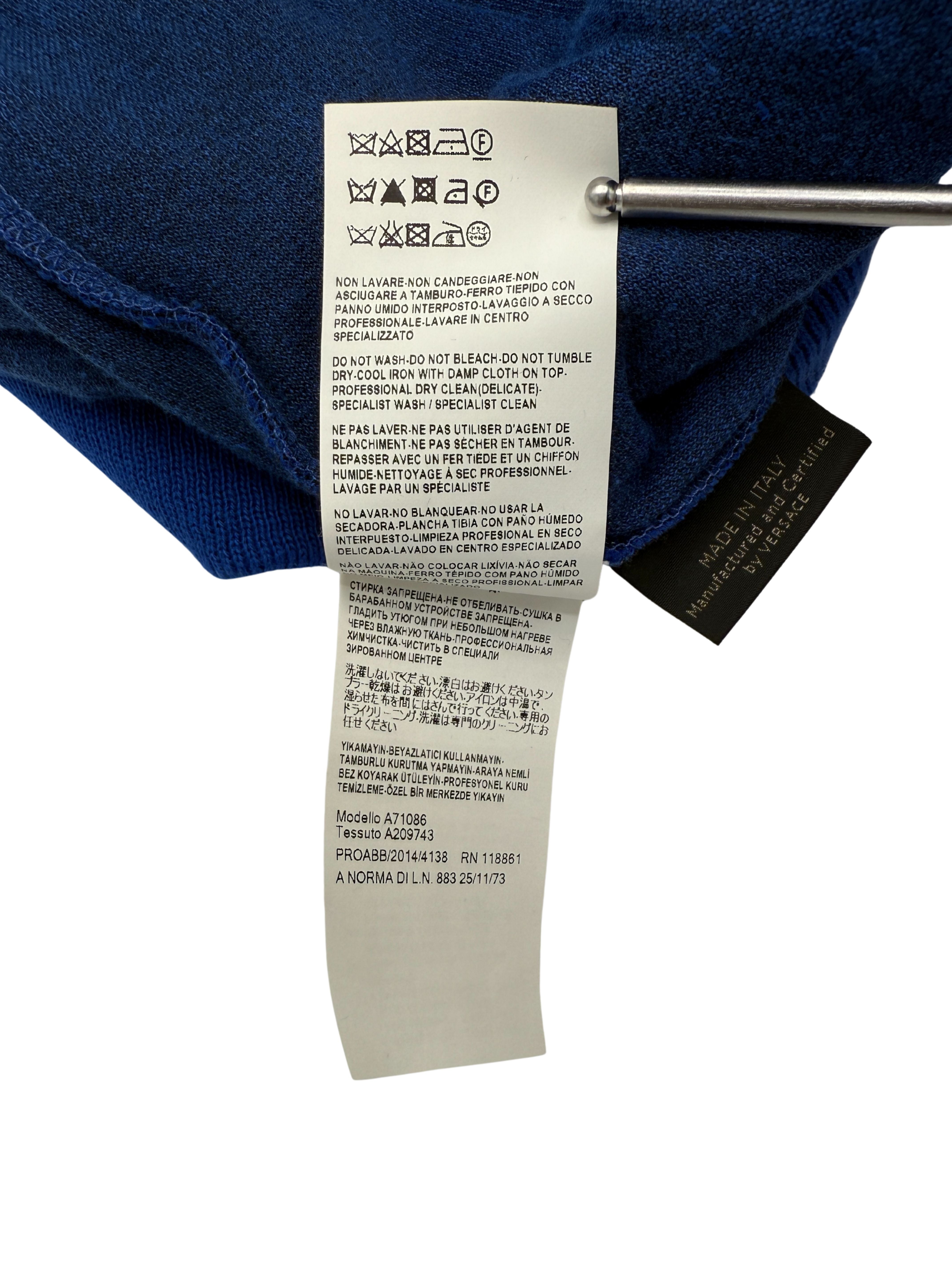 Versace Medusa Velour Zip Hoodie - Blue (Unused)