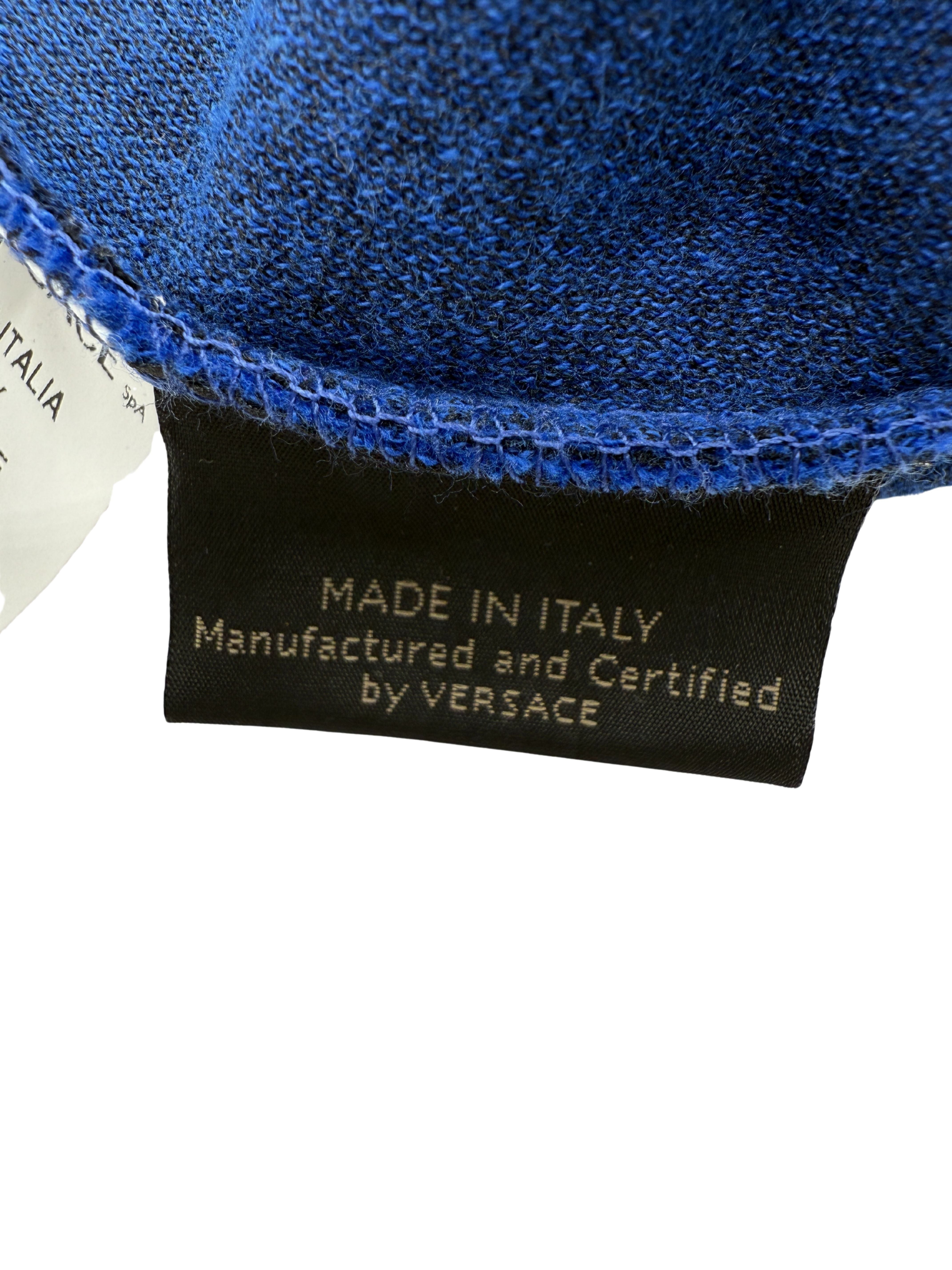 Versace Medusa Velour Zip Hoodie - Blue (Unused)
