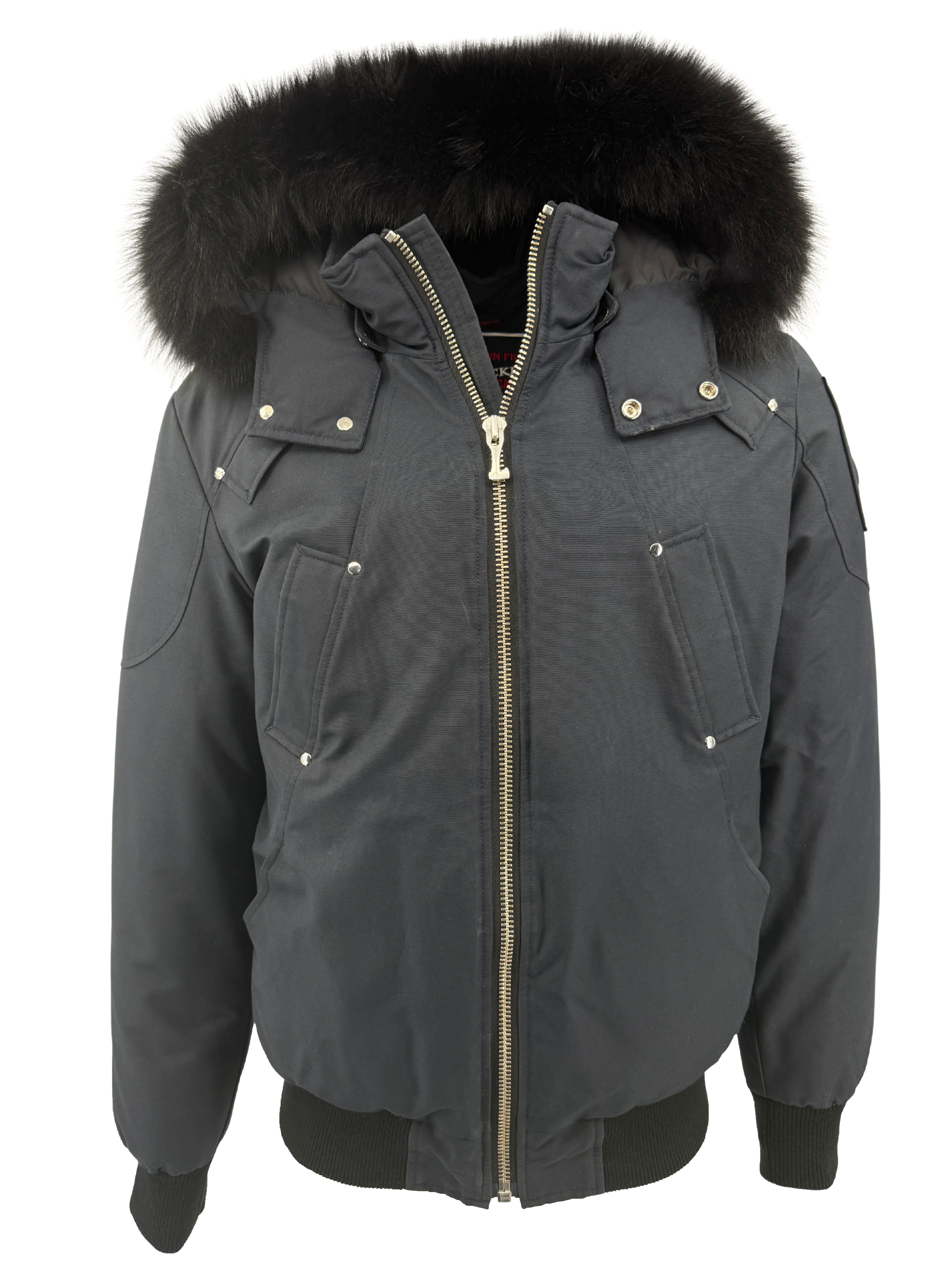 Moose Knuckles Fur Trim Ballistic Bomber - Deep Navy Moose Knuckles