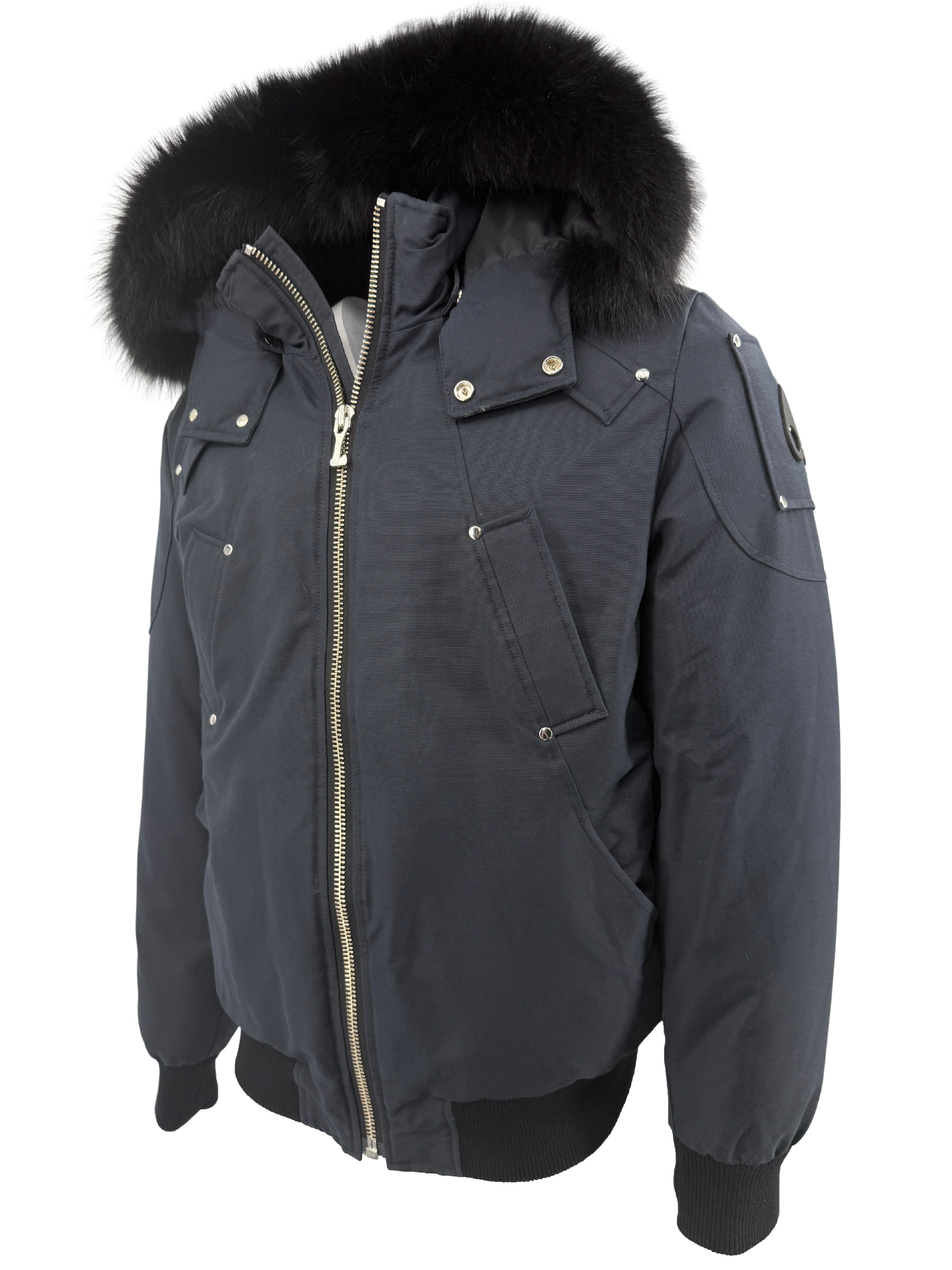 Moose Knuckles Fur Trim Ballistic Bomber - Deep Navy Moose Knuckles