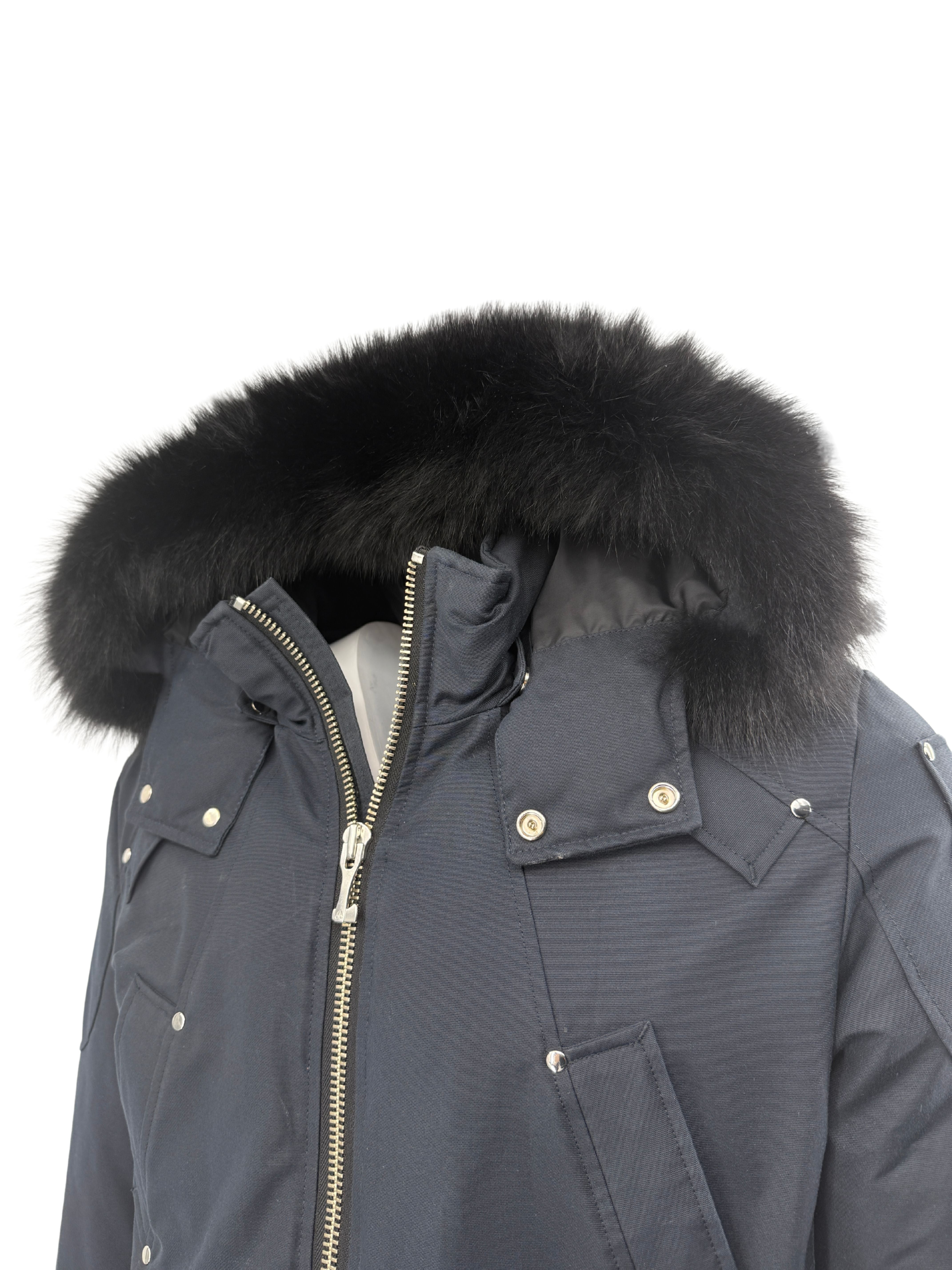 Moose Knuckles Fur Trim Ballistic Bomber - Deep Navy Moose Knuckles