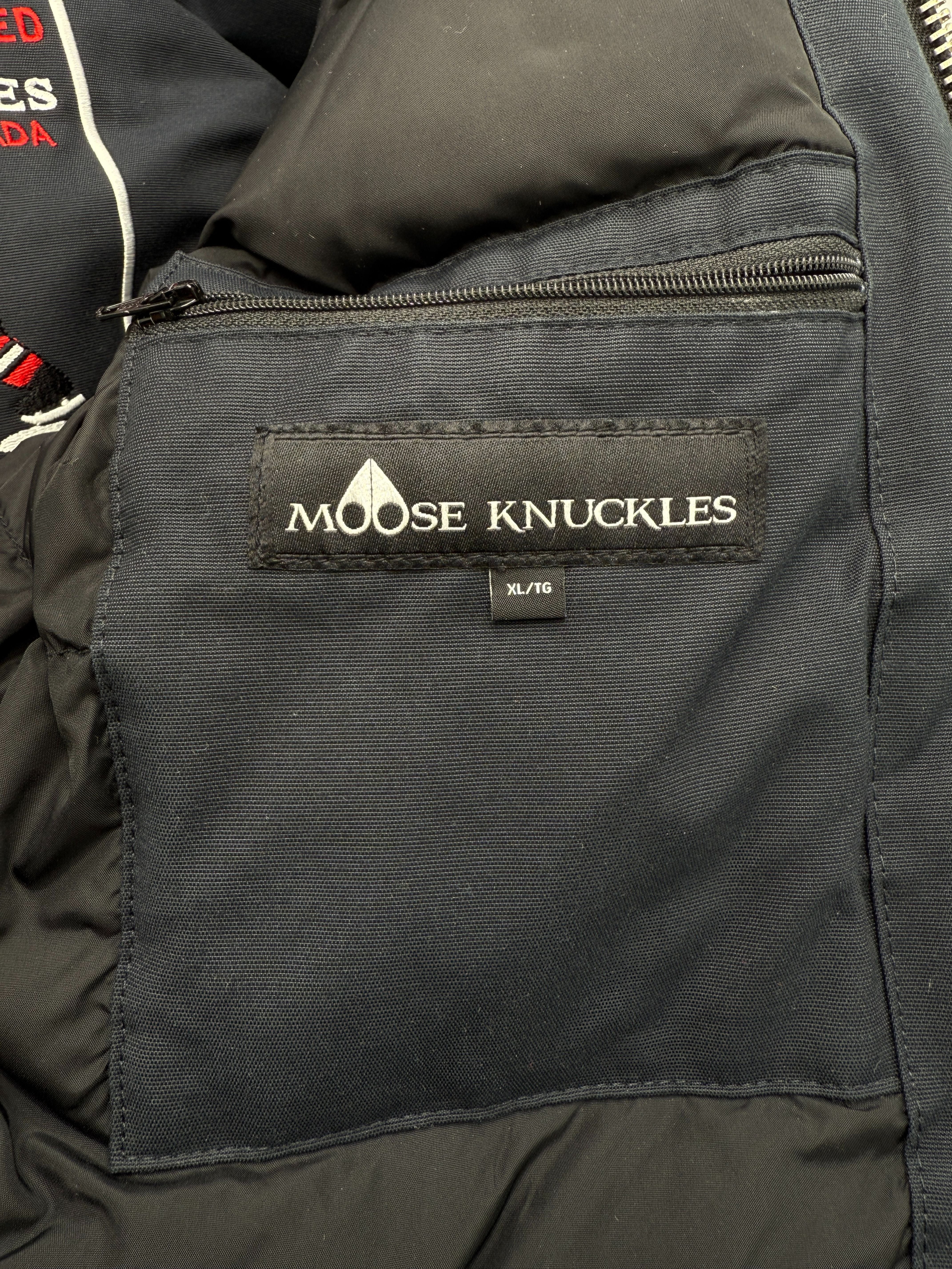 Moose Knuckles Fur Trim Ballistic Bomber - Deep Navy Moose Knuckles