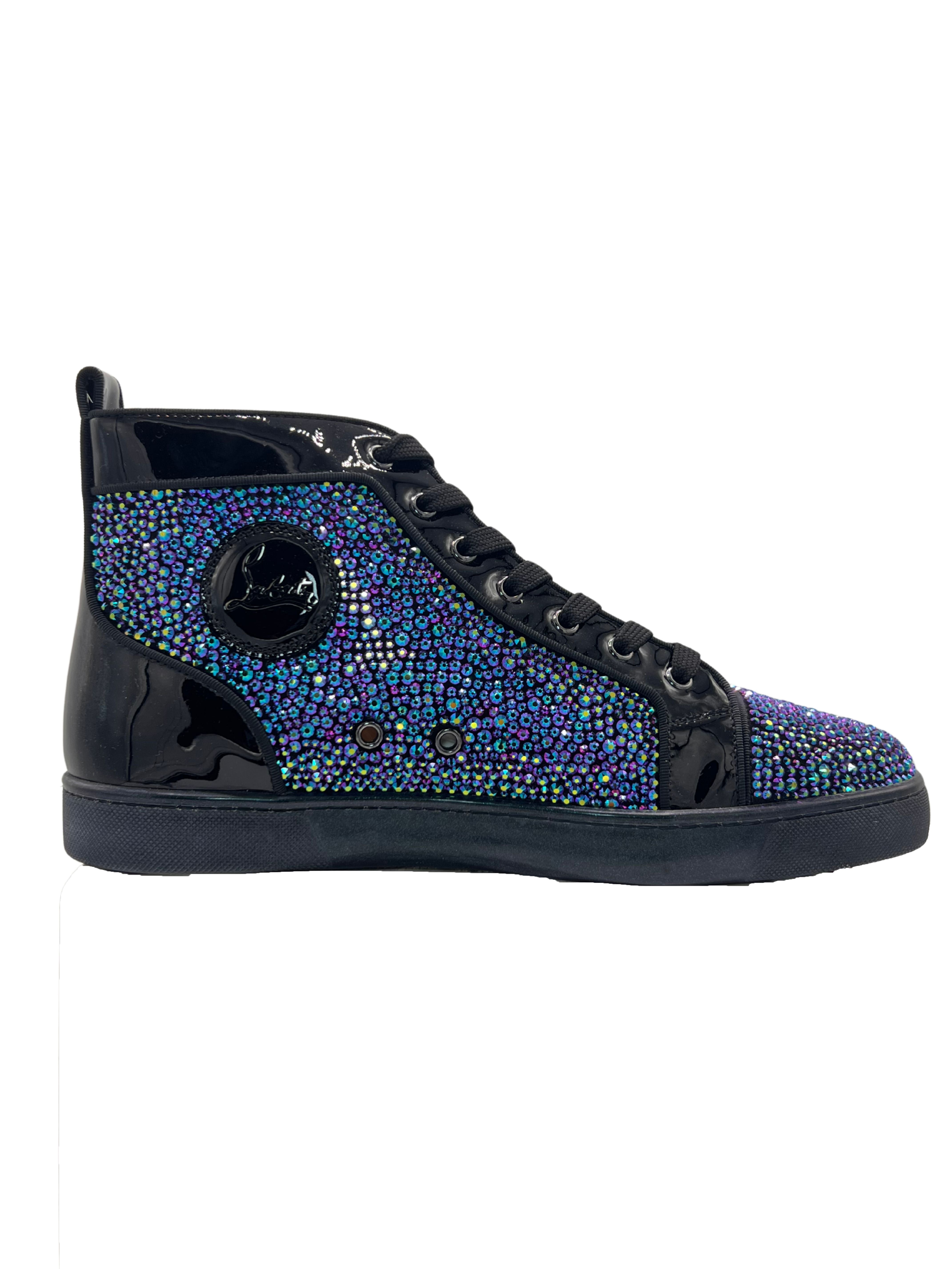 Christian Louboutin Crystal Patent Leather Louis High-Top Sneakers (Unused) Christian Louboutin