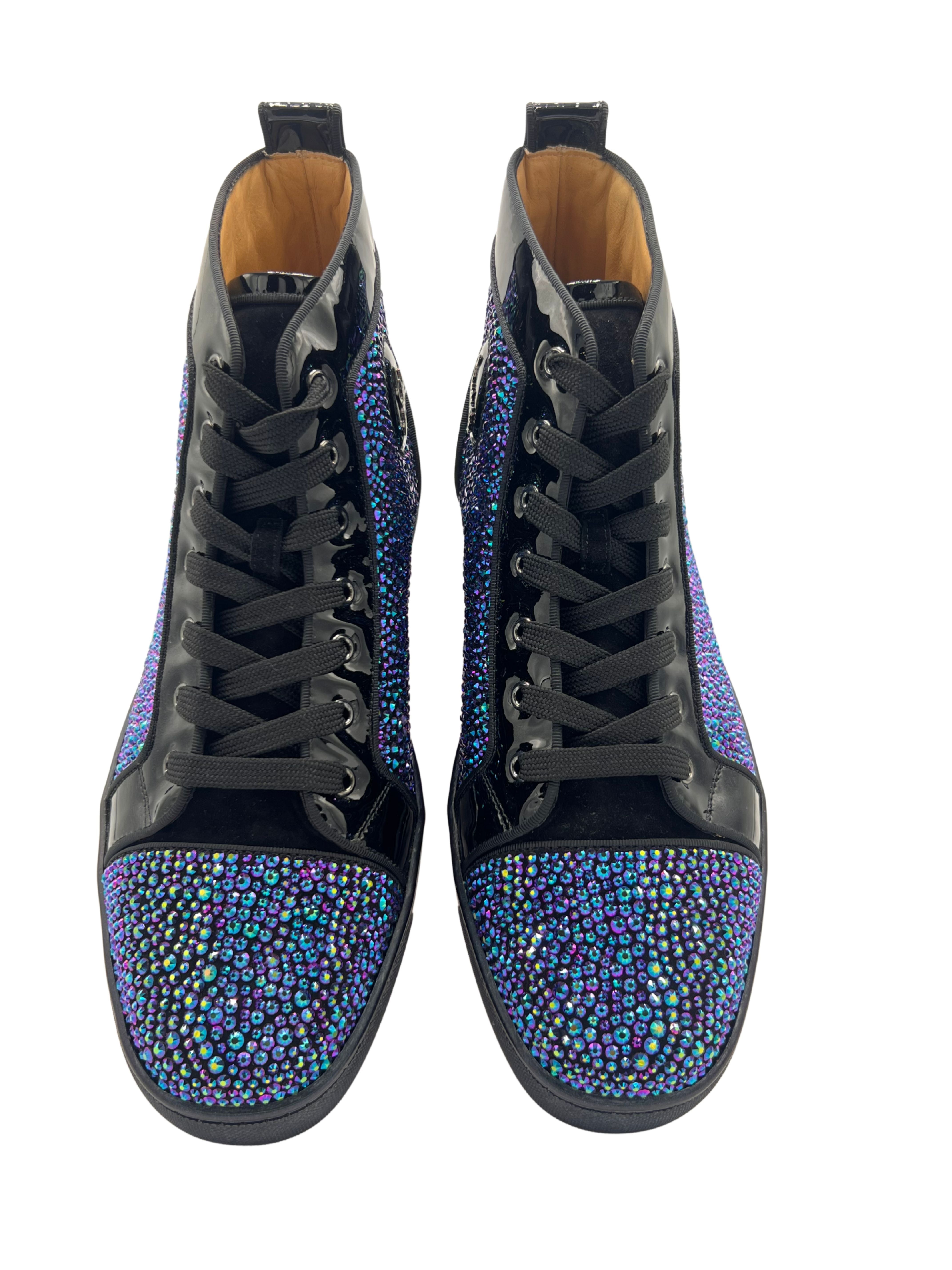Christian Louboutin Crystal Patent Leather Louis High-Top Sneakers (Unused) Christian Louboutin