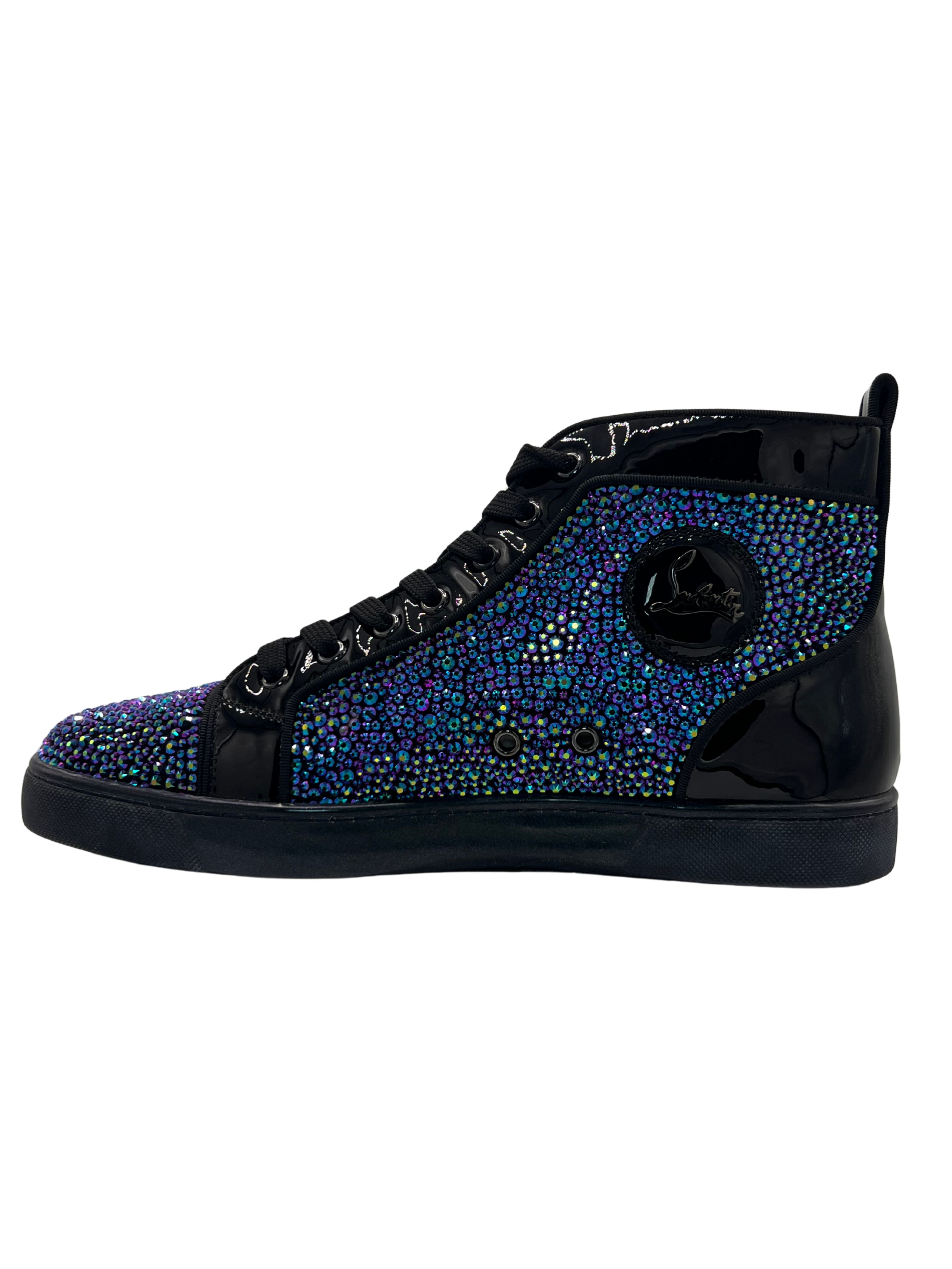 Christian Louboutin Crystal Patent Leather Louis High-Top Sneakers (Unused) Christian Louboutin