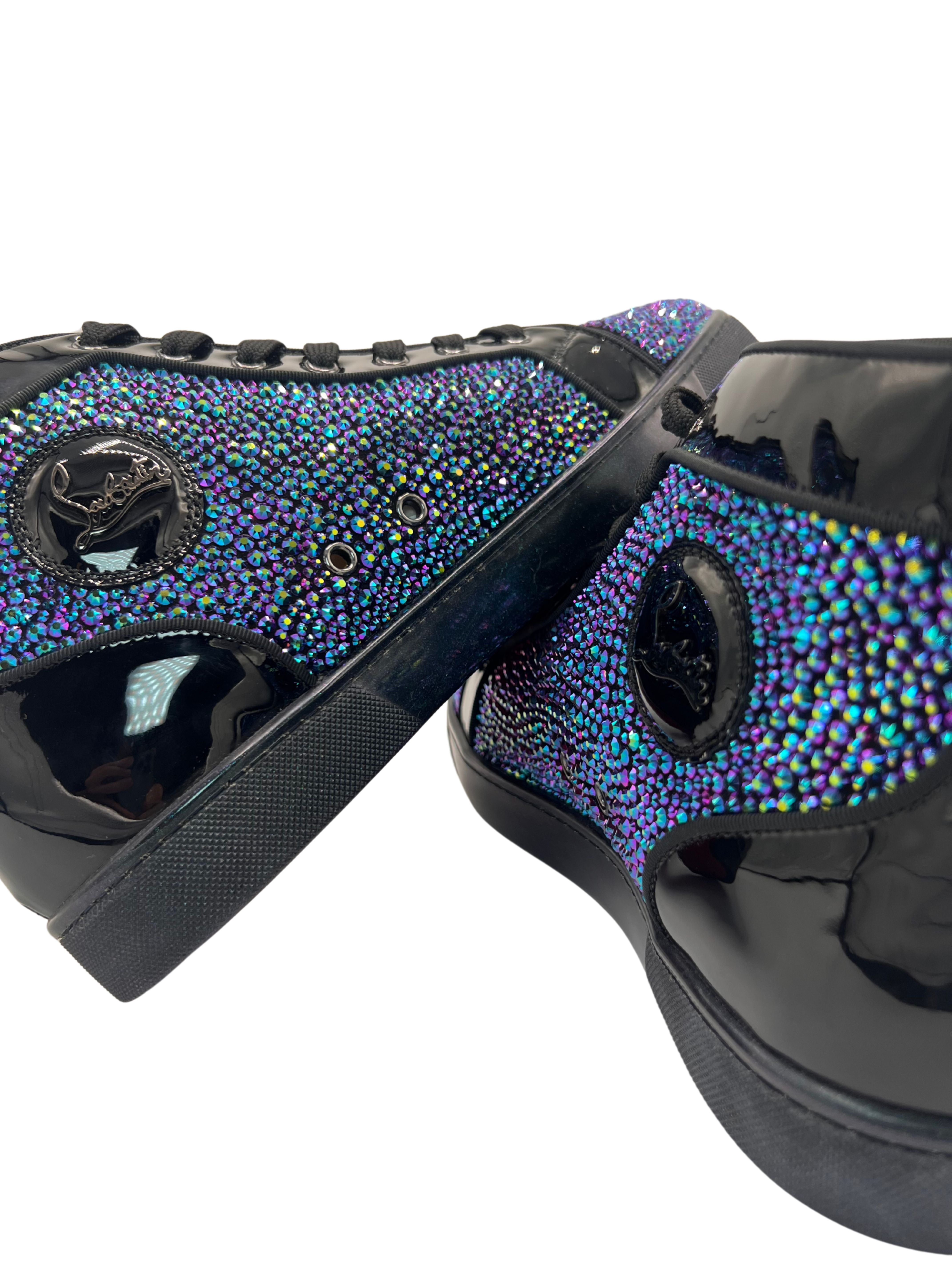 Christian Louboutin Crystal Patent Leather Louis High-Top Sneakers (Unused) Christian Louboutin