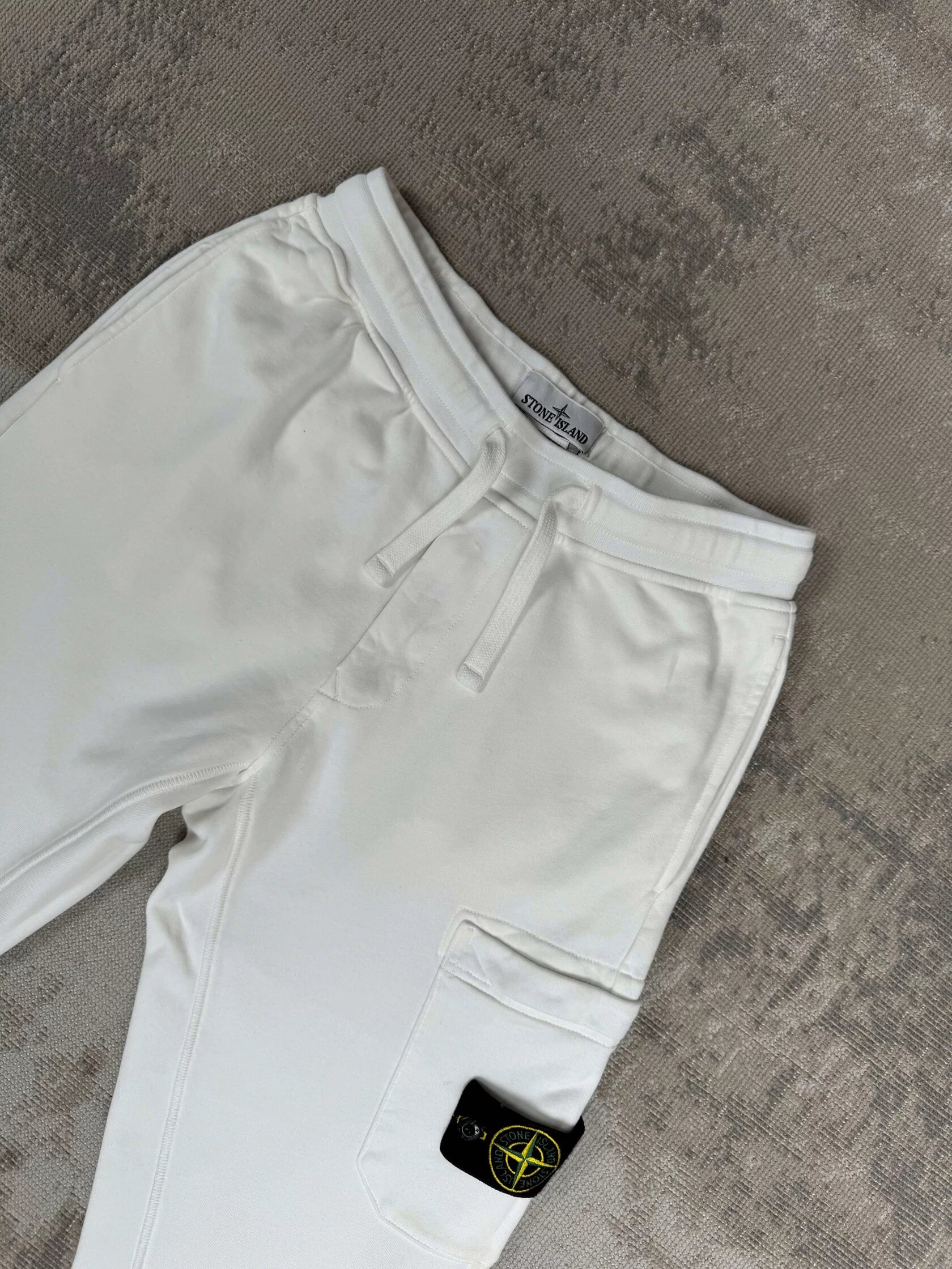 Stone Island Slim Fit Cargo Joggers - White