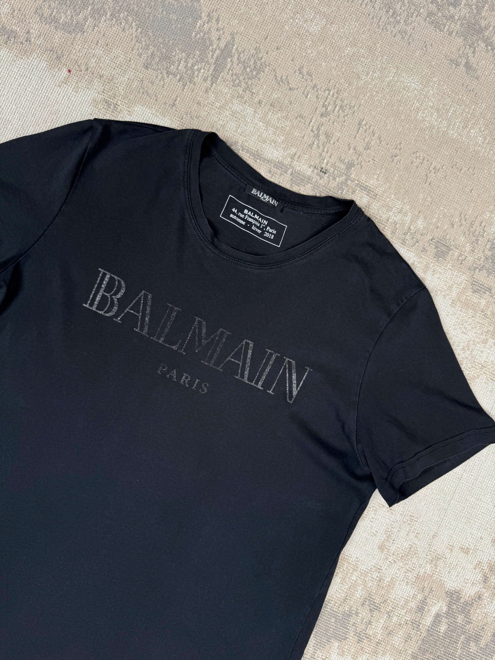 Balmain Printed Logo T-Shirt - Black